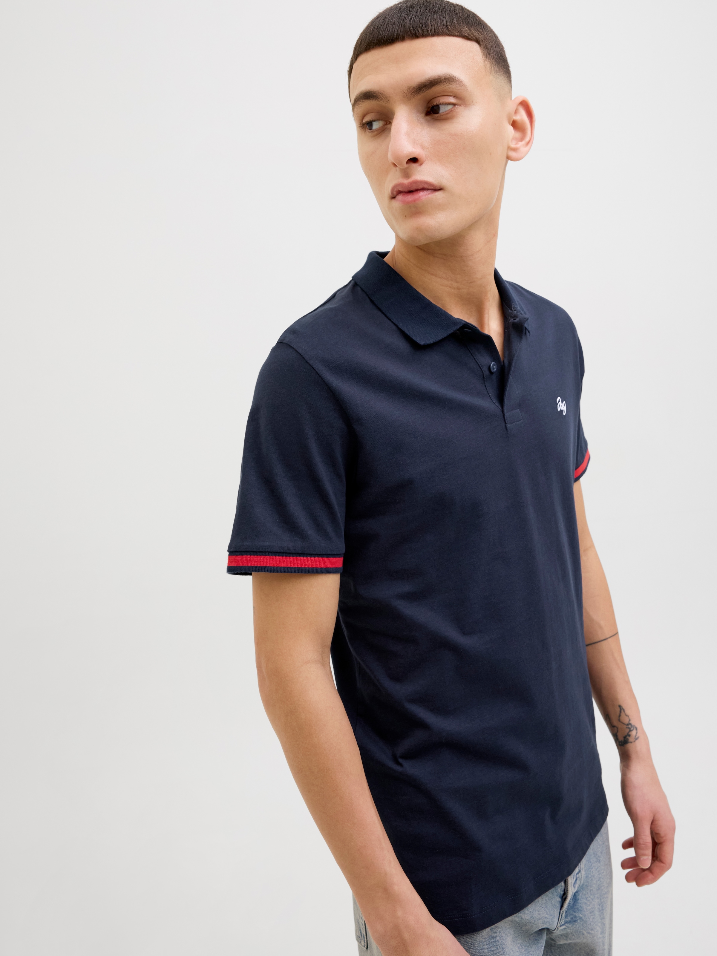 Jack & Jones Poloshirt »JJEJERSEY LOGO POLO SS SN«, mit Logo Stickerei