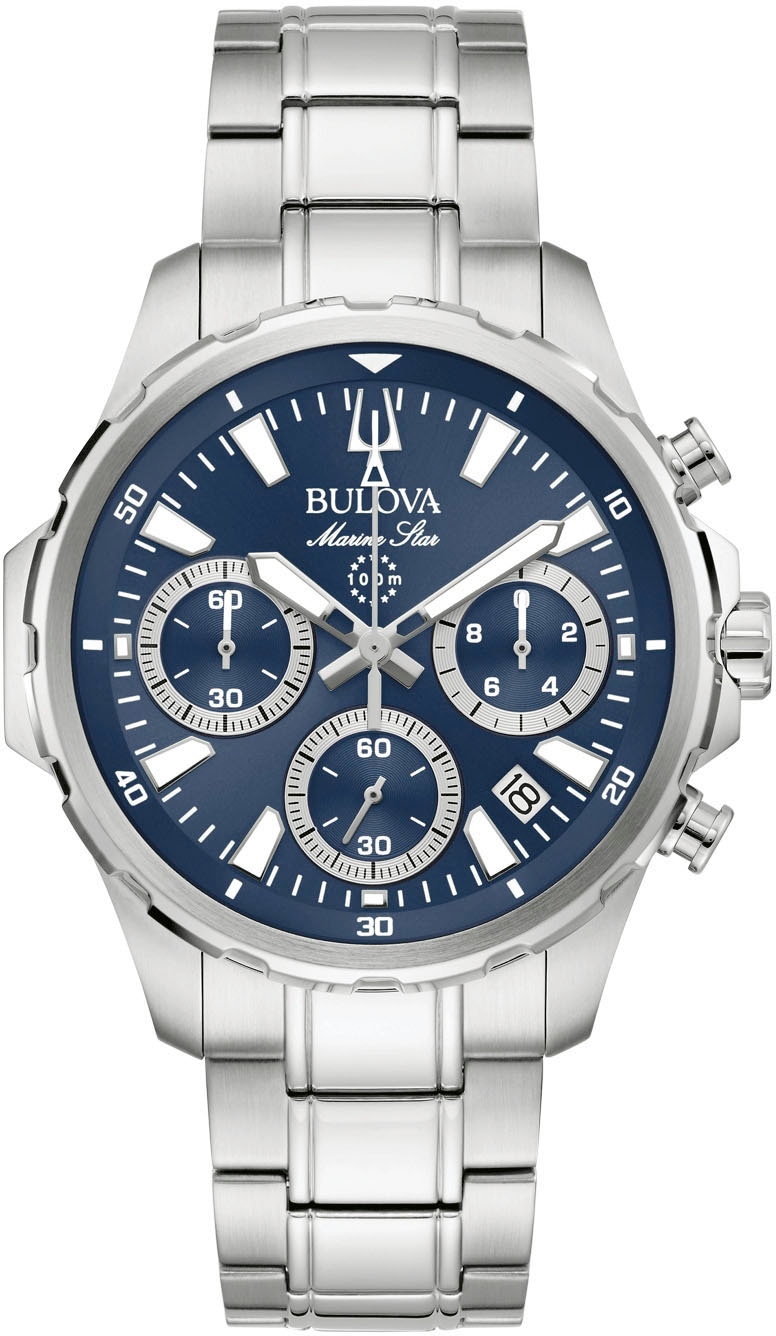 Bulova Chronograph »Marine Star Series B« Quarzuhr, Armbanduhr, Herrenuhr, Edelstahlarmband, analog