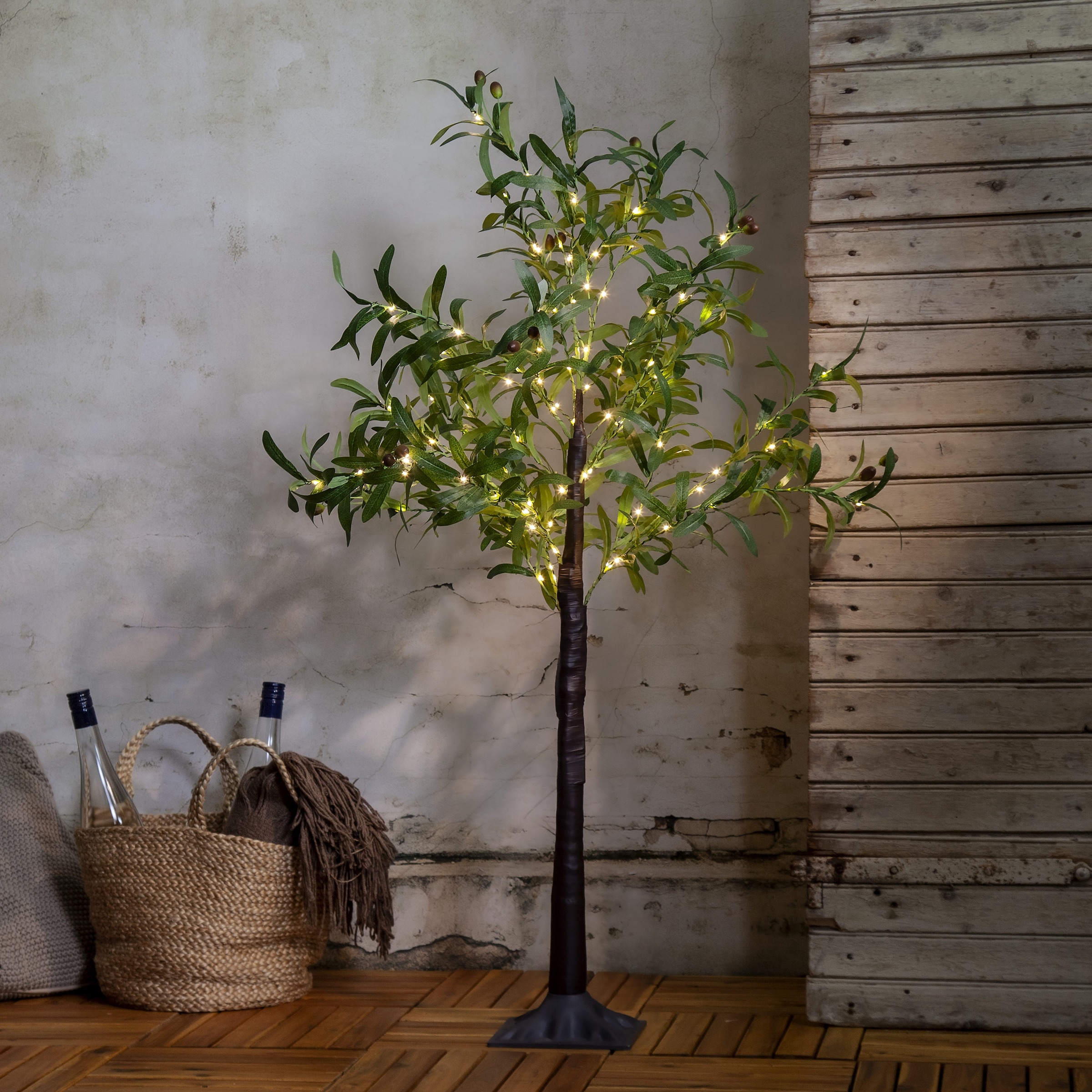 Parforce Traditional Hunting LED Baum »Deko-Baum Olivec« LED-Board 1 Stk. Warmweiß Mediterrane Olivenbaum-Optik, LEDs warmweiß, 120cm Höhe, Außentrafo