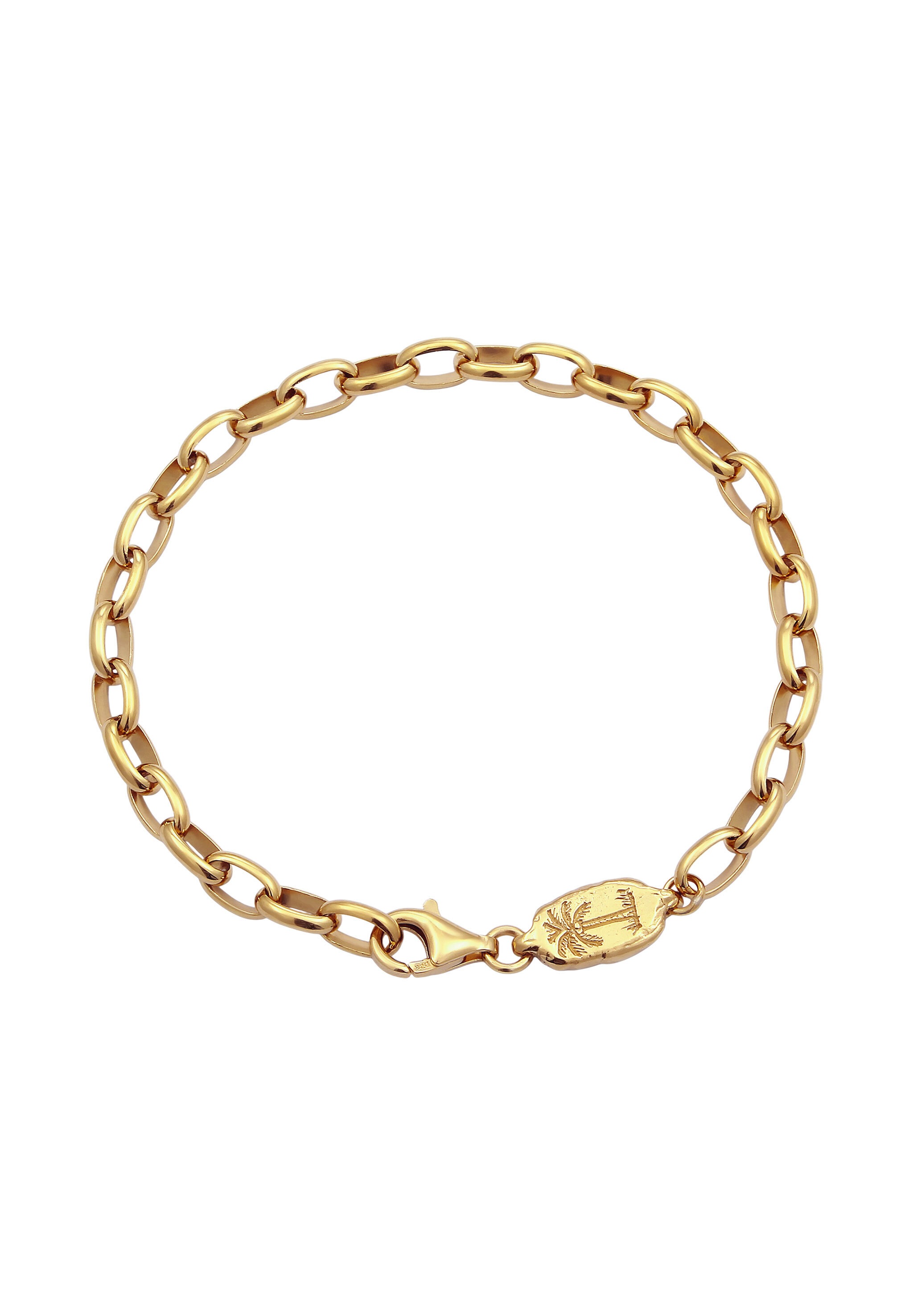 HAZE & GLORY Armkette »Armband Ankerkette Palme Basic 925 Silber«