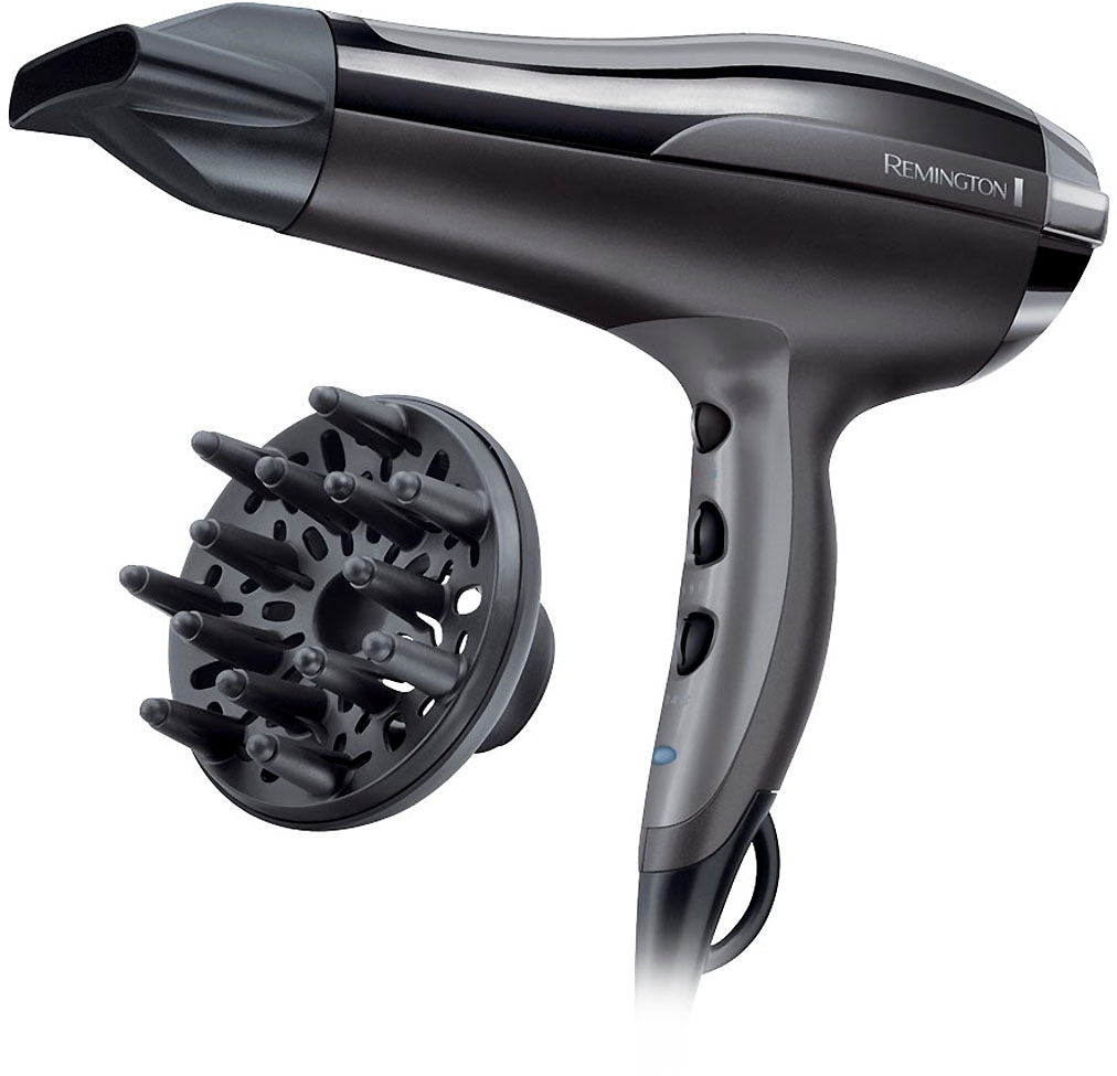 Remington Haartrockner »Pro-Air Turbo (D5220)« 2.400 W 2 Aufsätze leicht & leistungsstark, mit Ionenpflege, Wärmeverteilung + Diffusor in grau