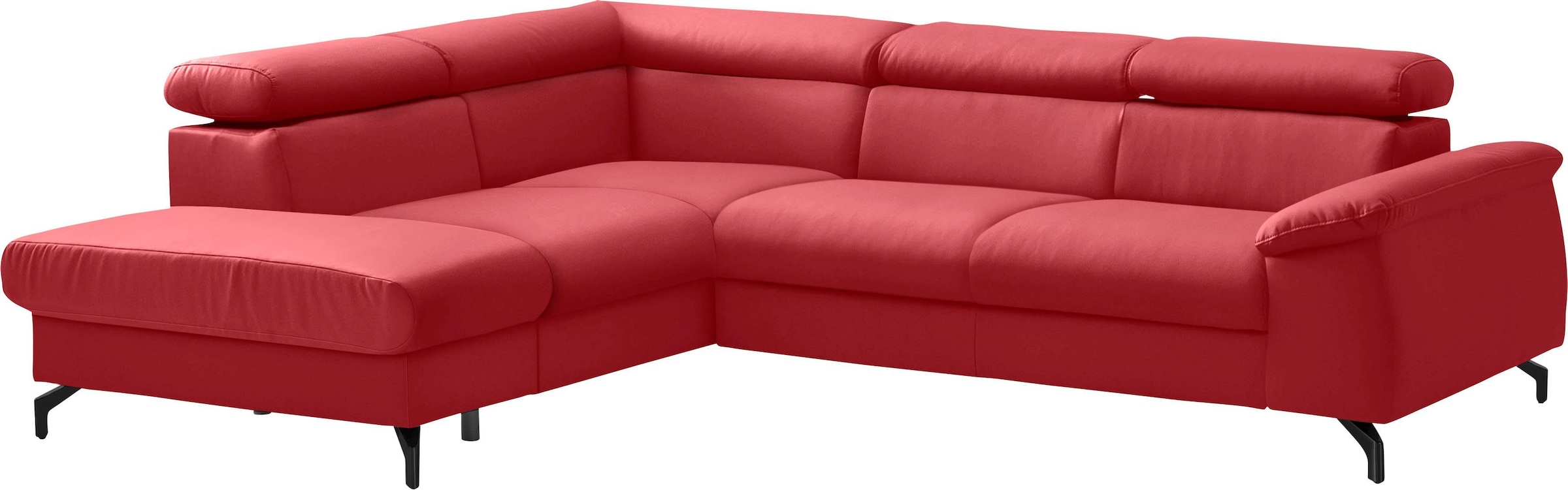COTTA Polstergarnitur »Komaris L-Form«, (Set), Set bestehend aus: Ecksofa mit Kopfteilverstellung & Hocker