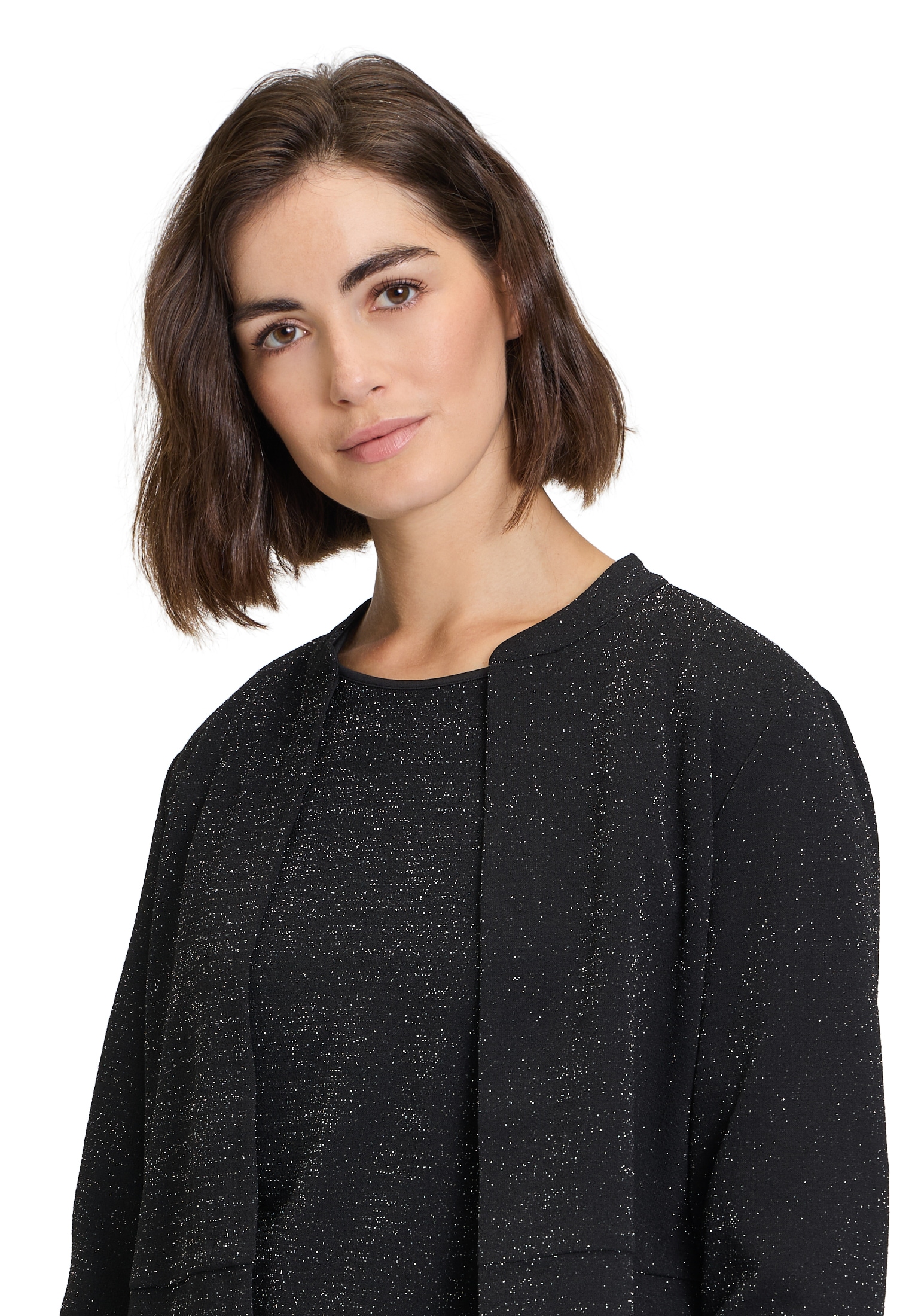 Betty Barclay Langarmshirt »Casual-Jacke im Glitzer-Look«