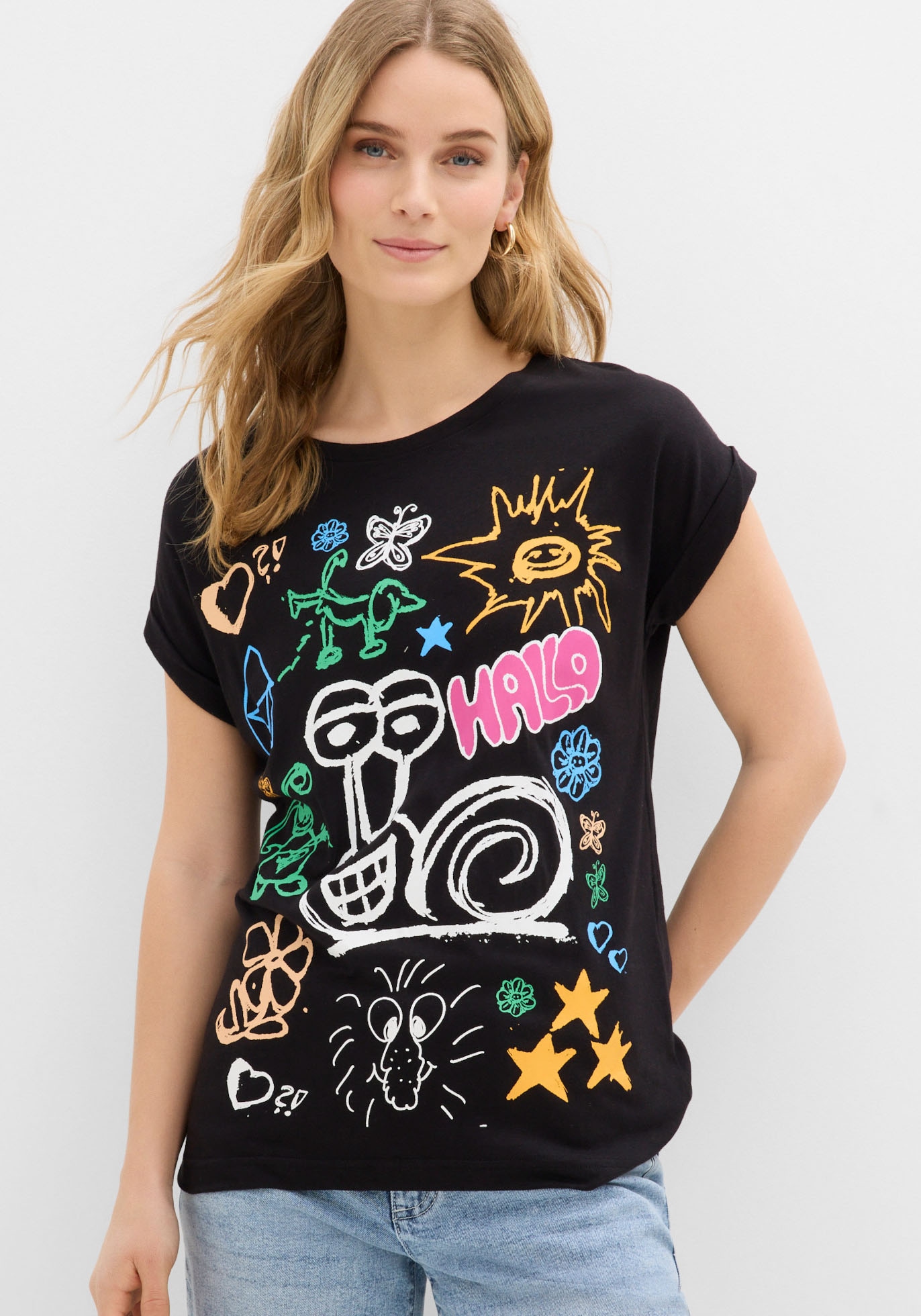 bonprix T-Shirt »T-Shirt bedruckt« leicht taillierter Schnitt, Regular fit, mit witzigem Frontdruck