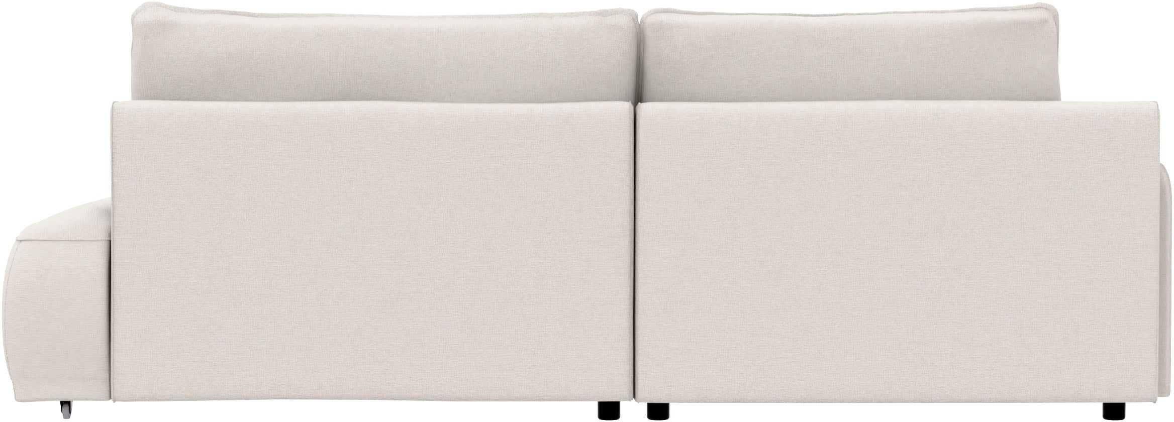 TRENDMANUFAKTUR Ecksofa »Fordon II, Schlafsofa mit Bettkasten, Couch in L-Form, Breite 250 cm« in Struktur LUMOS, 3D-Effekt, sandgrau, Armlehne links