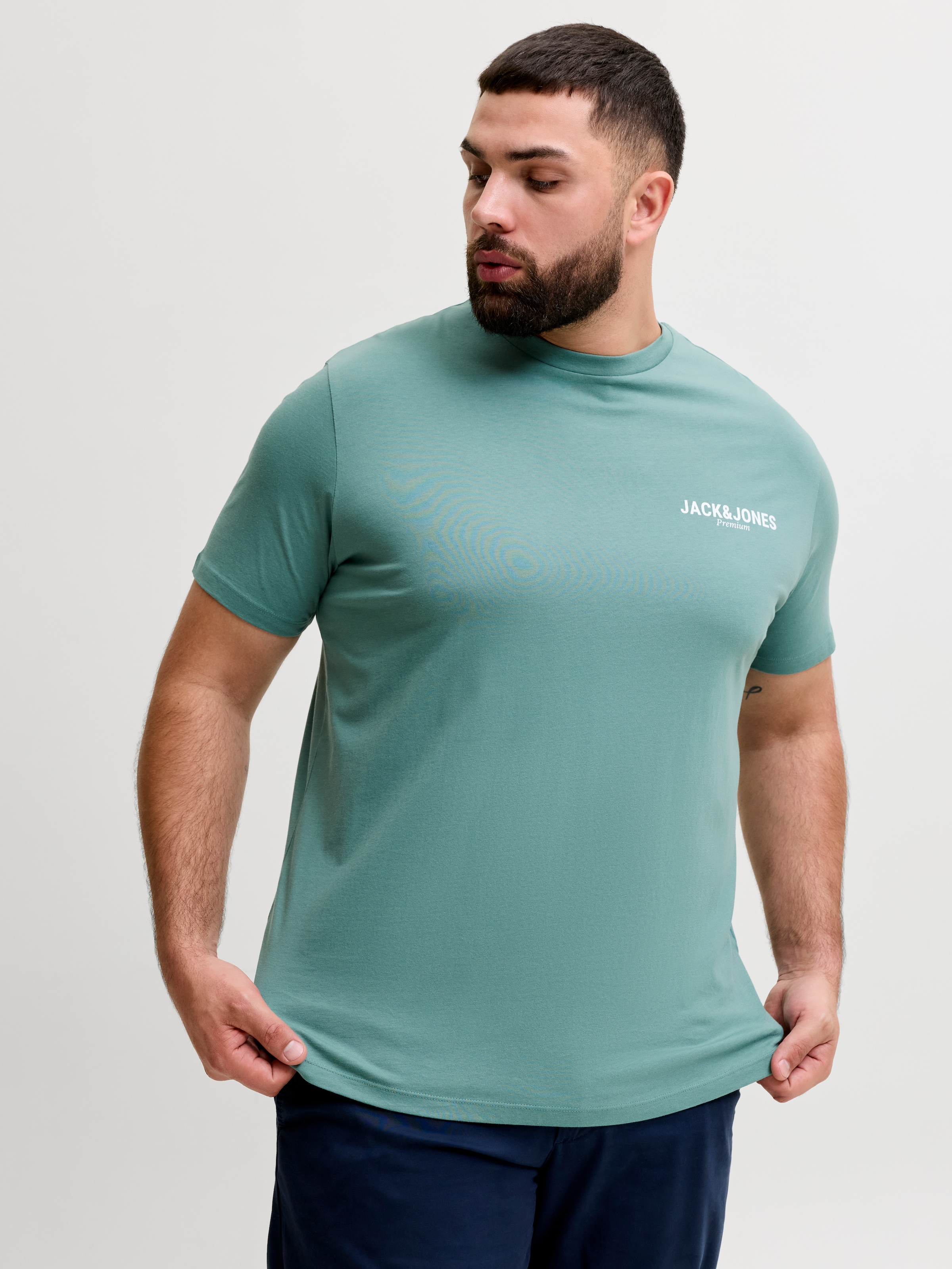 Jack & Jones PlusSize T-Shirt »JPRBLAOSCAR SS TEE FST PLS« mit Logo Schriftzug