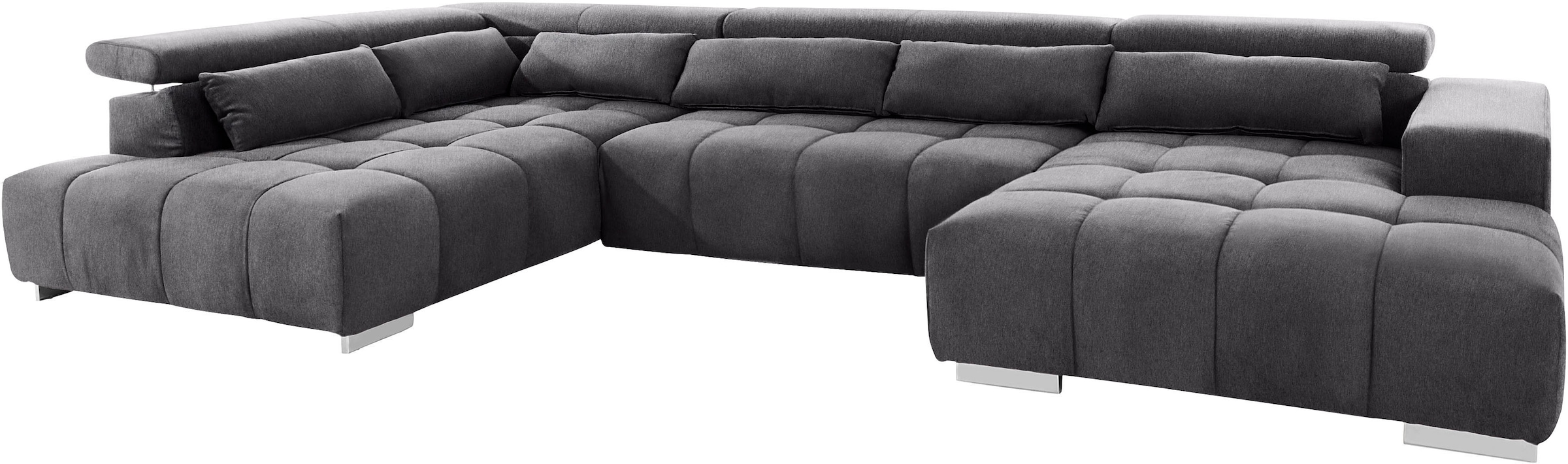 COTTA Wohnlandschaft »Orion U-Form«, mit Kopfteilverstellung & 6 Nierenkissen