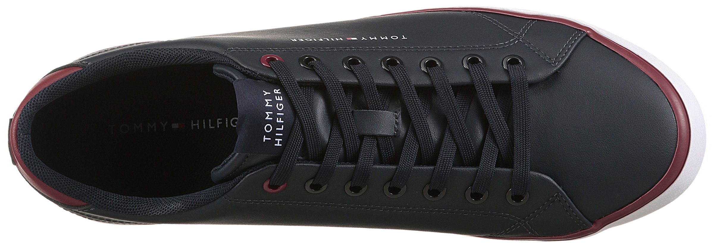 Tommy Hilfiger Sneaker »TH HI VULC CORE LOW LEATHER«, Freizeitschuh, Halbschuh, Schnürer mit gepolstertem Schaftrand
