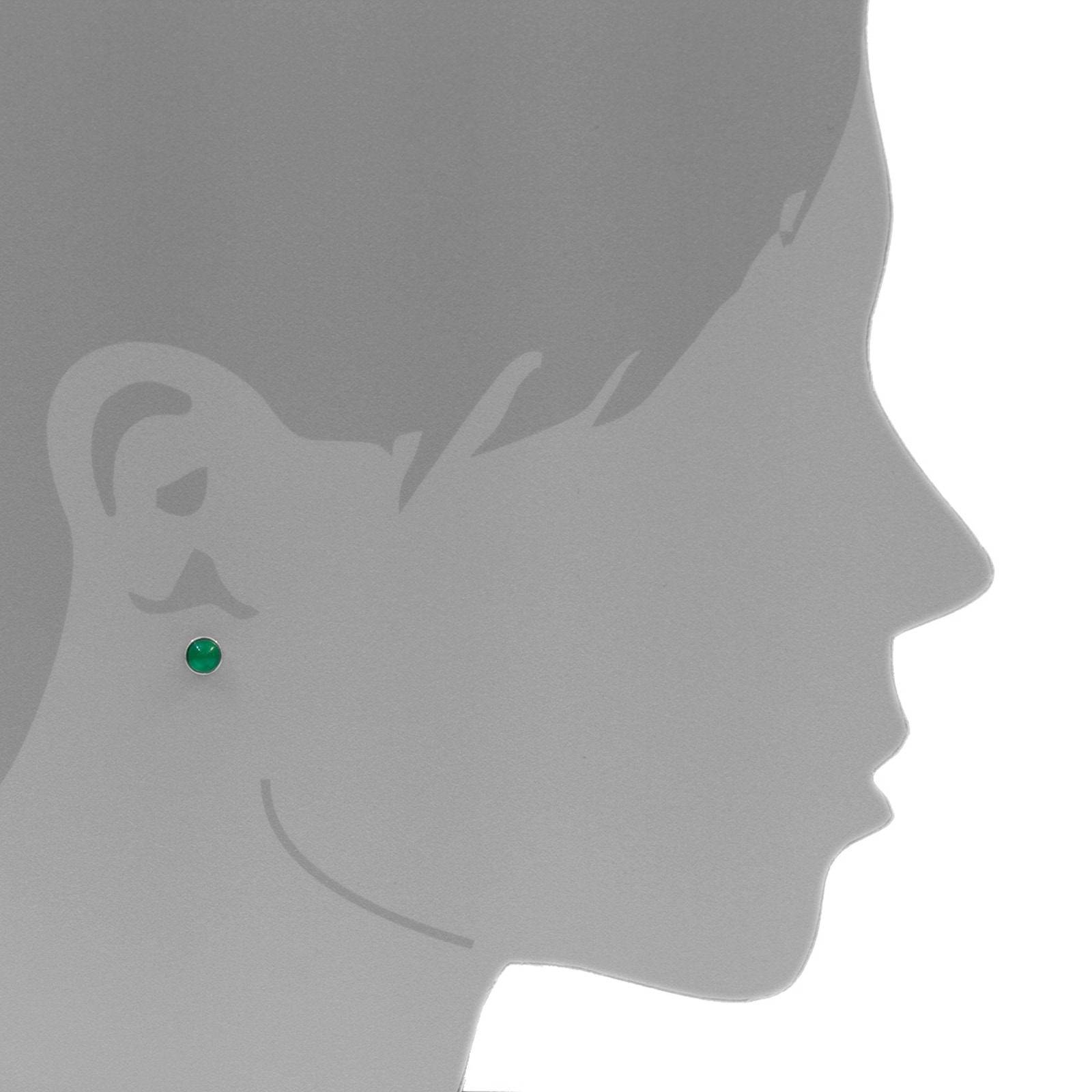 OSTSEE-SCHMUCK Paar Ohrstecker »- Classic 6 mm - Silber 925/000 - Grünachat«