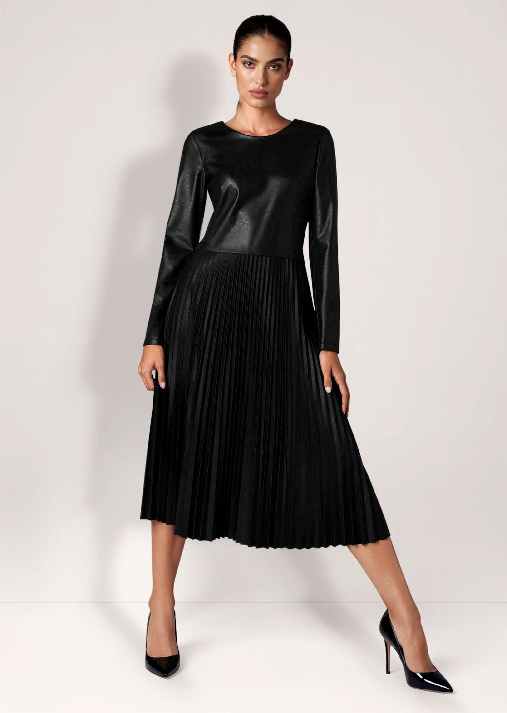 MADELEINE Midikleid »Kleid Jerseykleid mit Plisseerock« Ohne Tasche