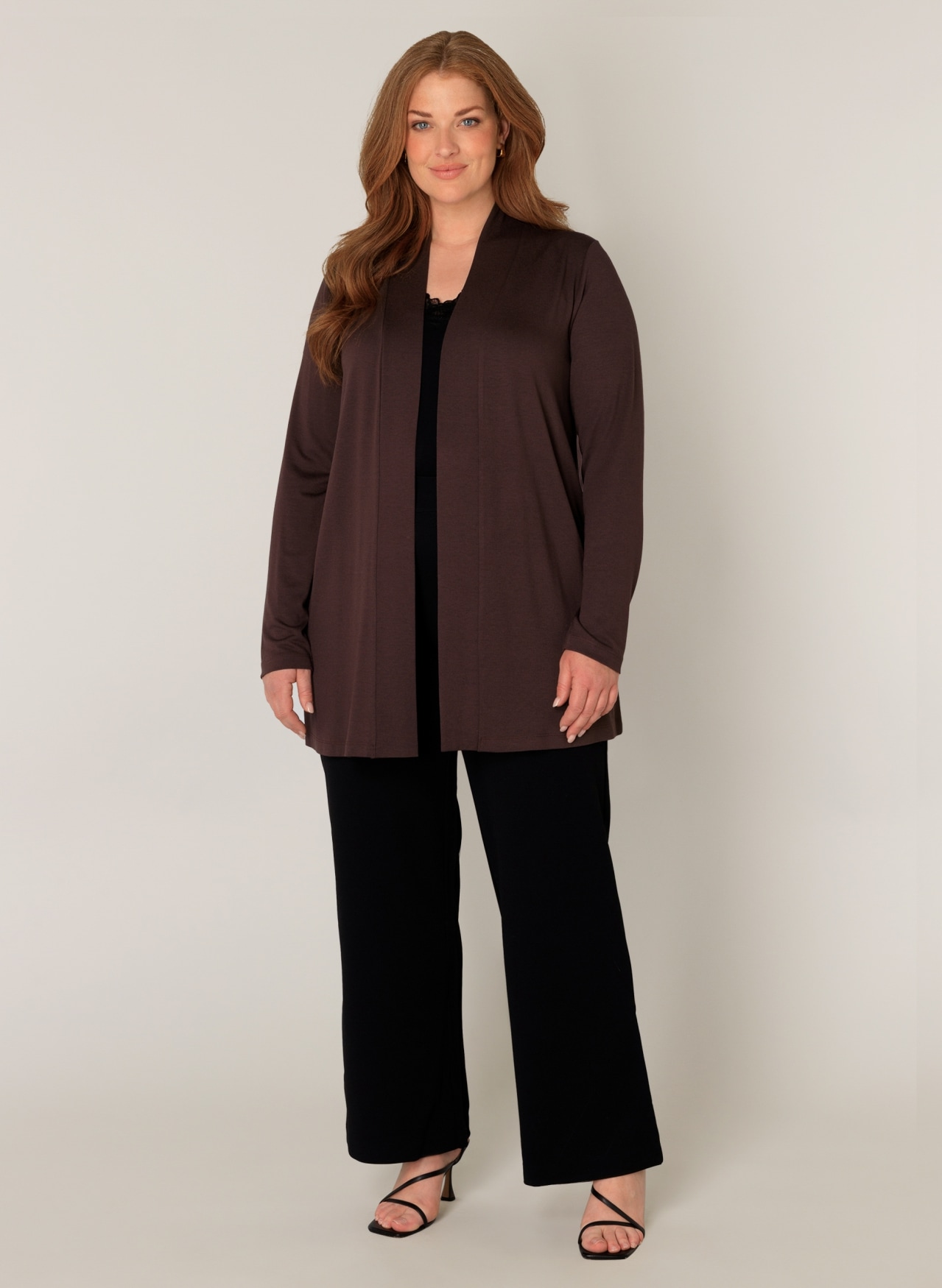 Base Level Curvy Strickjacke »Ayla« im verschlusslosen Design