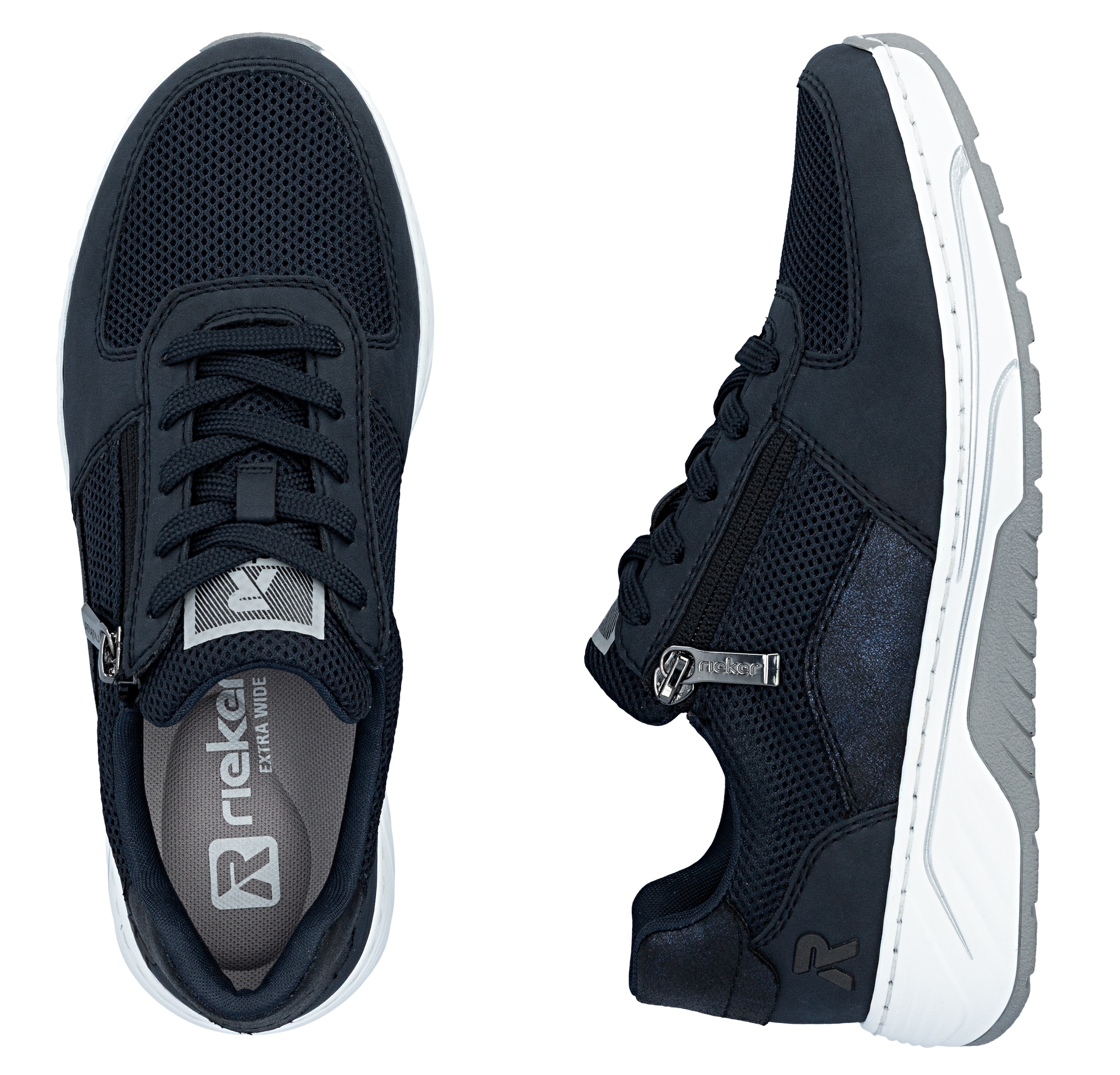 Rieker Sneaker  Schnürschuh, Halbschuh, Freizeitsneaker mit Reißverschluss