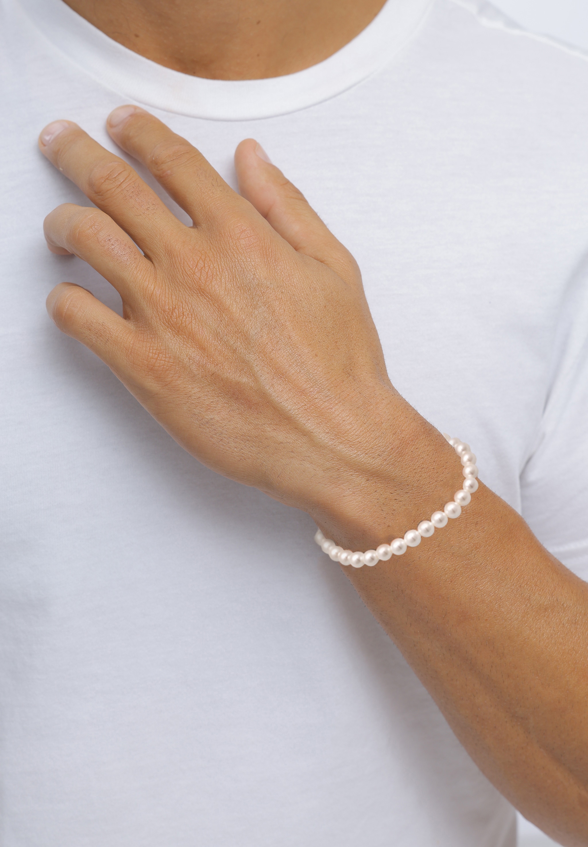 Kuzzoi Armkette »Armband Männer Robust Perlen 925 Silber«