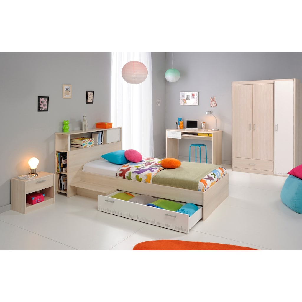 Parisot Jugendzimmer-Set »Charly«, (Set, 6 St., Schrank, Bett, Regal, Nachttisch, Schreibtisch)