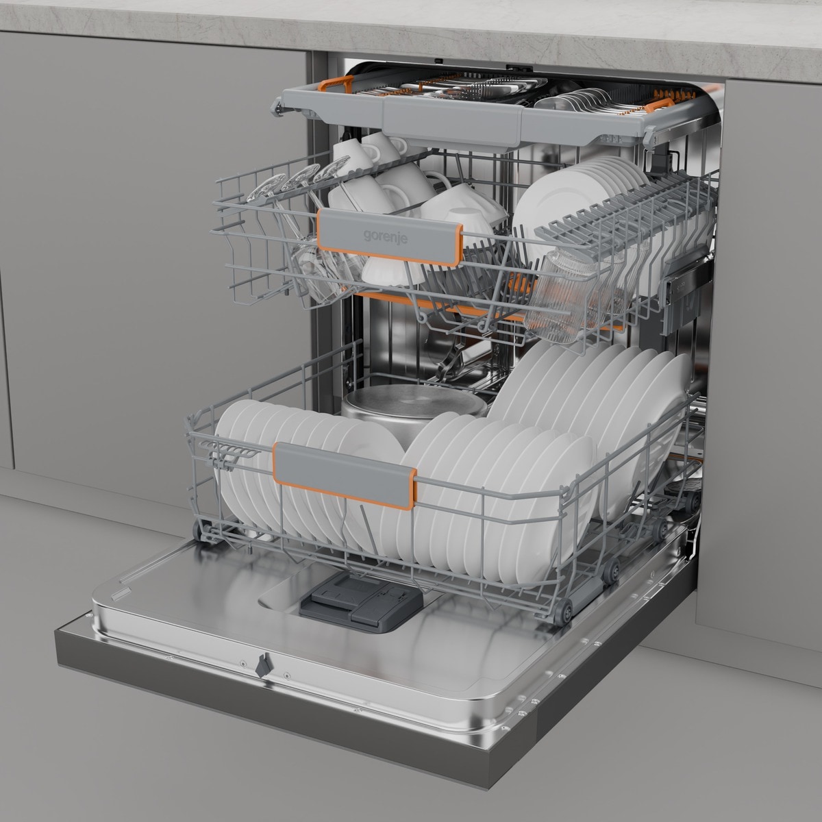 GORENJE Unterbaugeschirrspüler »GU663C95X« 9,4 l 16 tlg. Maßgedecke 16 Maßgedecke, auto. Türöffnung, Besteckschublade