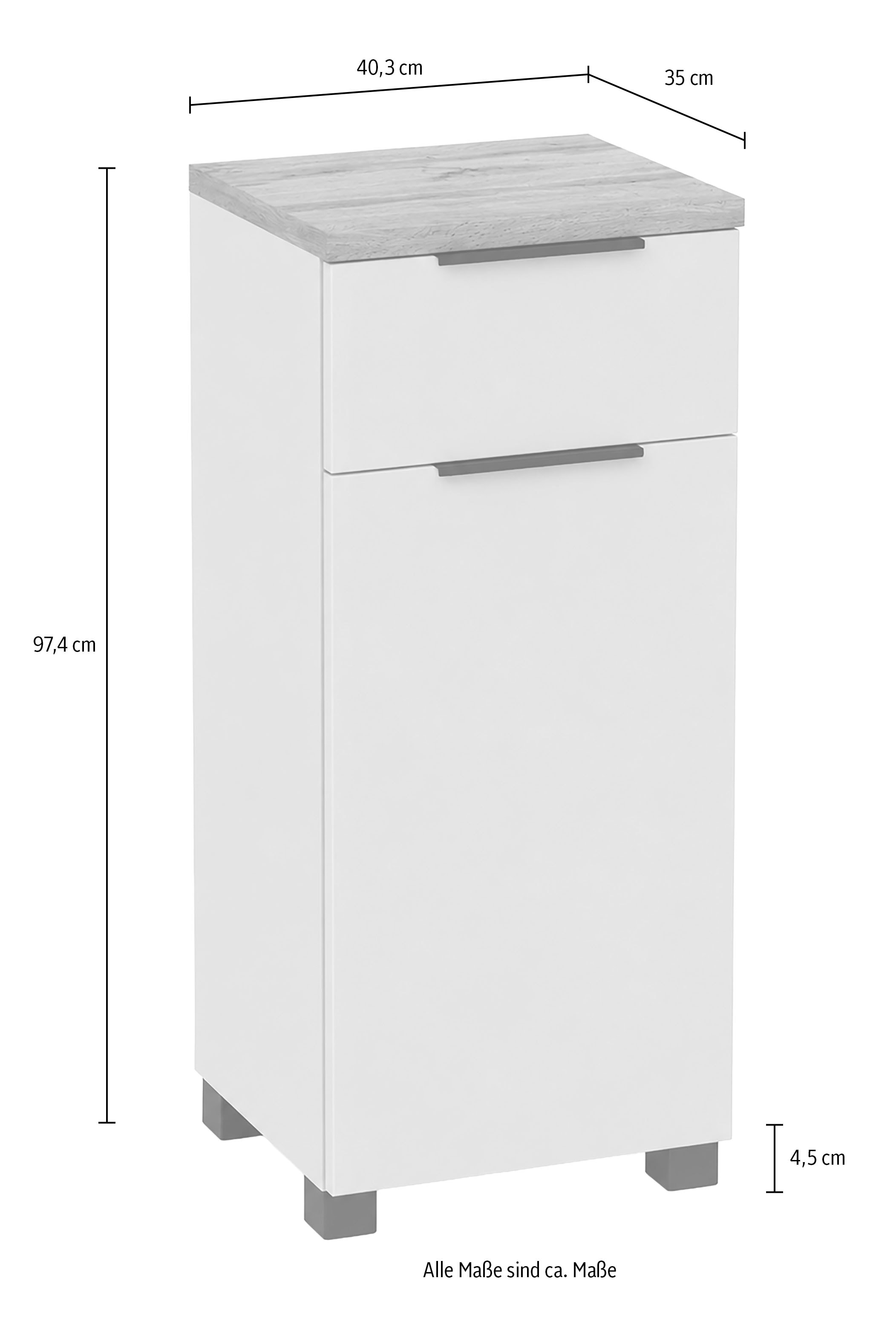 Schildmeyer Unterschrank »Saga, mit fühlbarer Holzstruktur, Breite 40 cm, Made in Germany« 1 Stk. tlg. Eiche Landhaus Dekor mit fühlbarer Struktur, Made in Germany