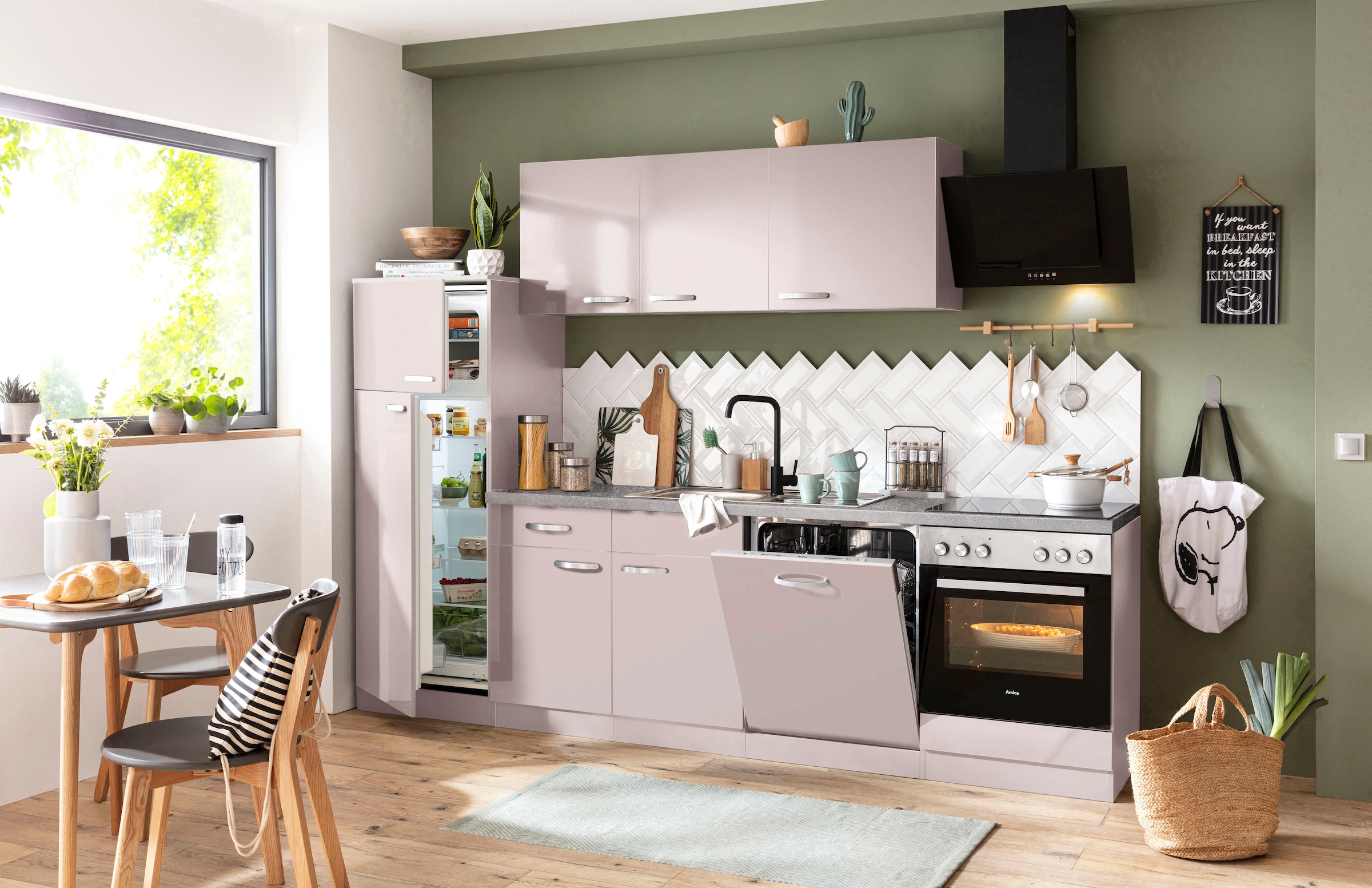 wiho Küchen Küchenzeile »Kansas«, mit E-Geräten, Breite 280 cm kaufen  online bei OTTO