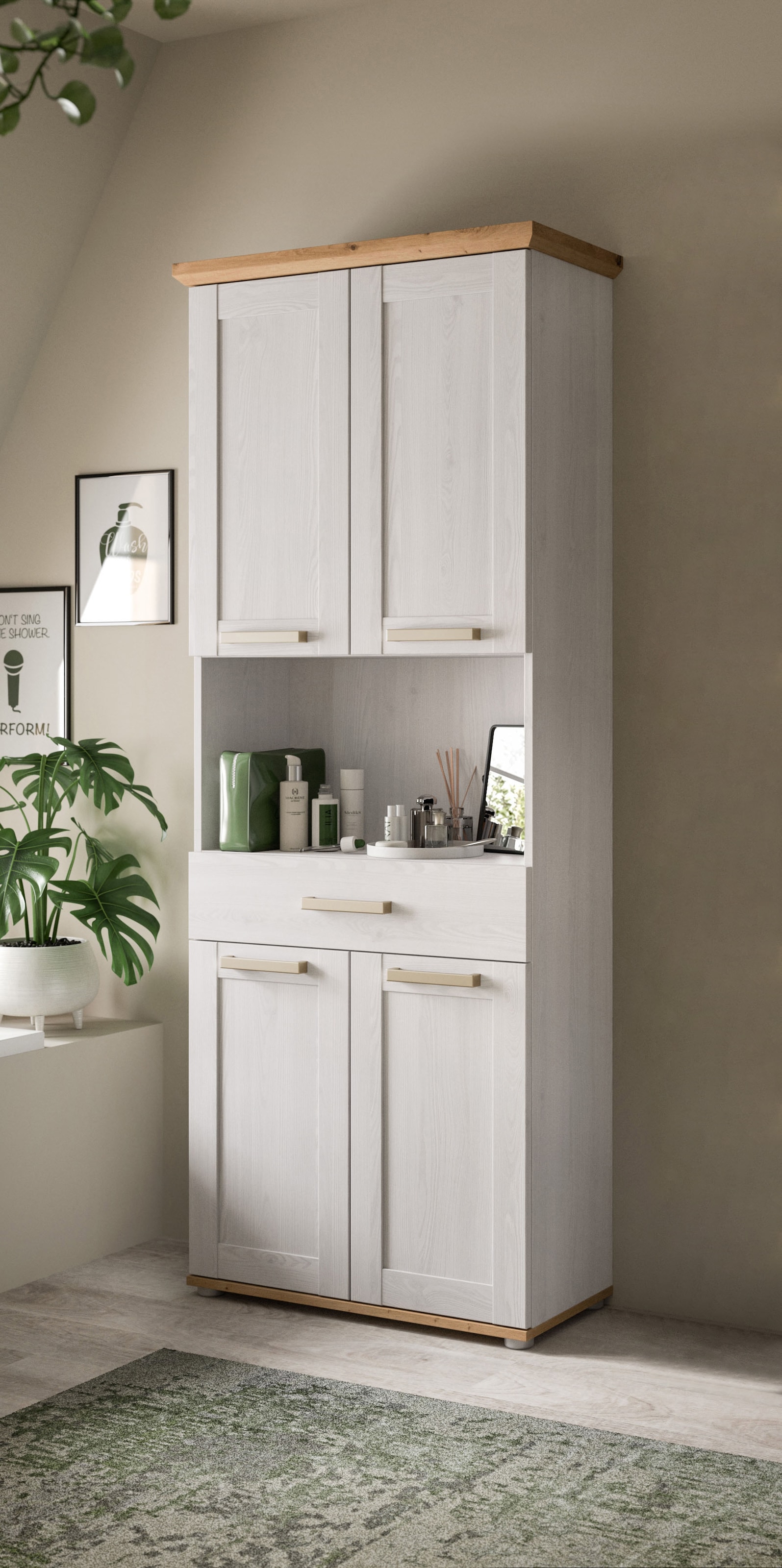 welltime Hochschrank »COSENZA« 1 Stk. tlg. Hochschrank, Bad, Badezimmerschrank