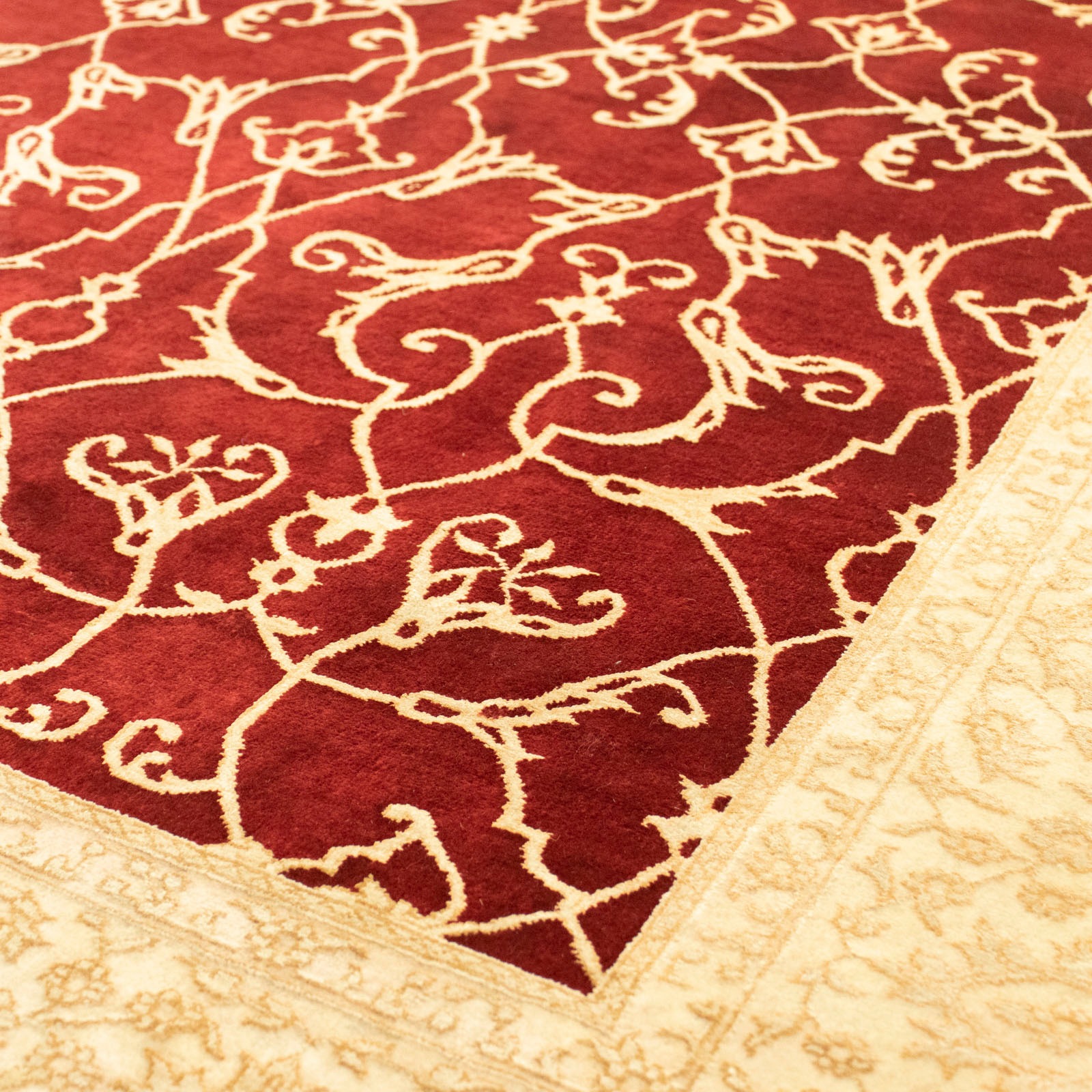 morgenland Wollteppich »Designer Teppich handgeknüpft rot«, rechteckig