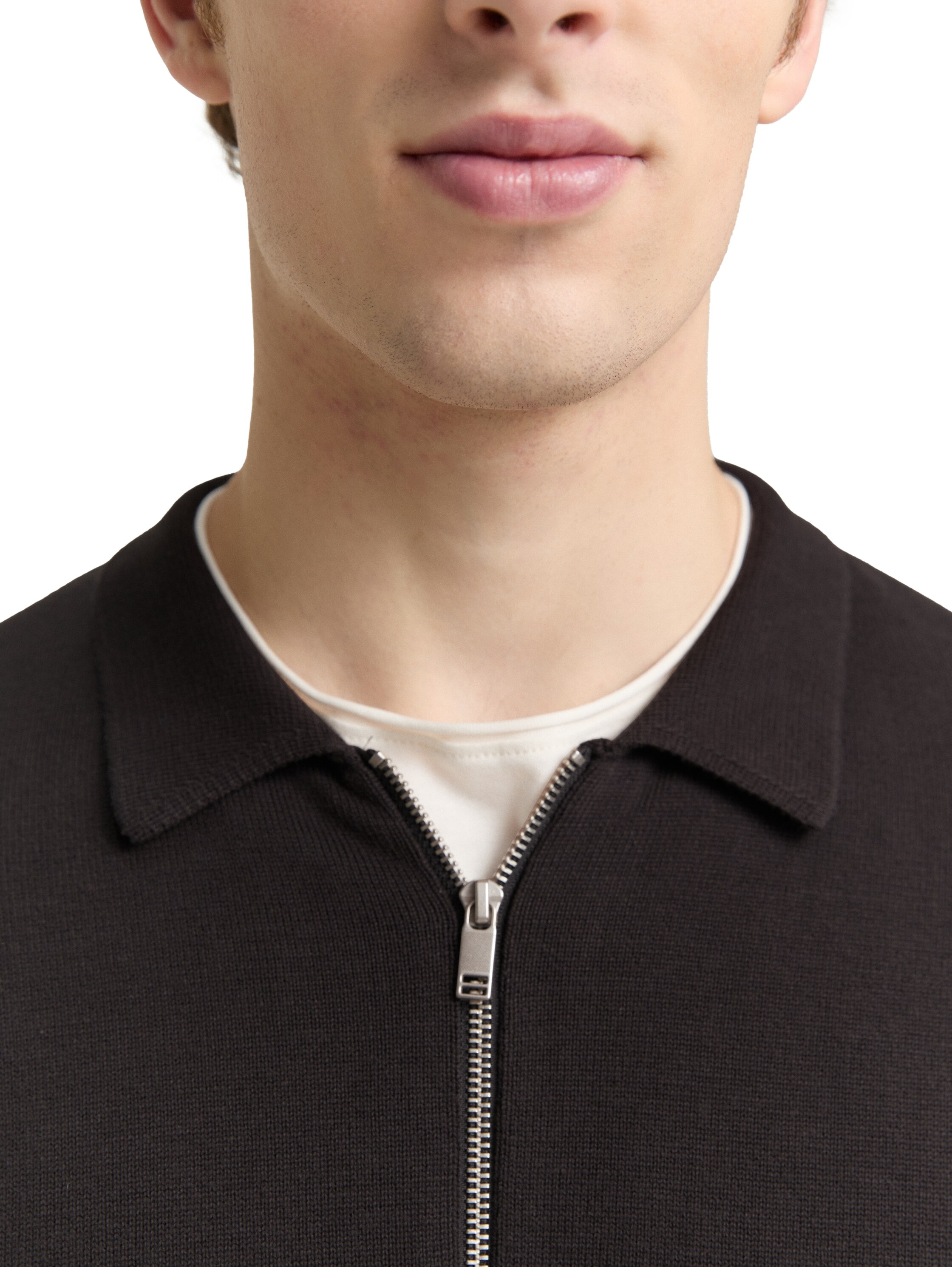 TOM TAILOR Denim Strickpullover, mit Reißverschluss