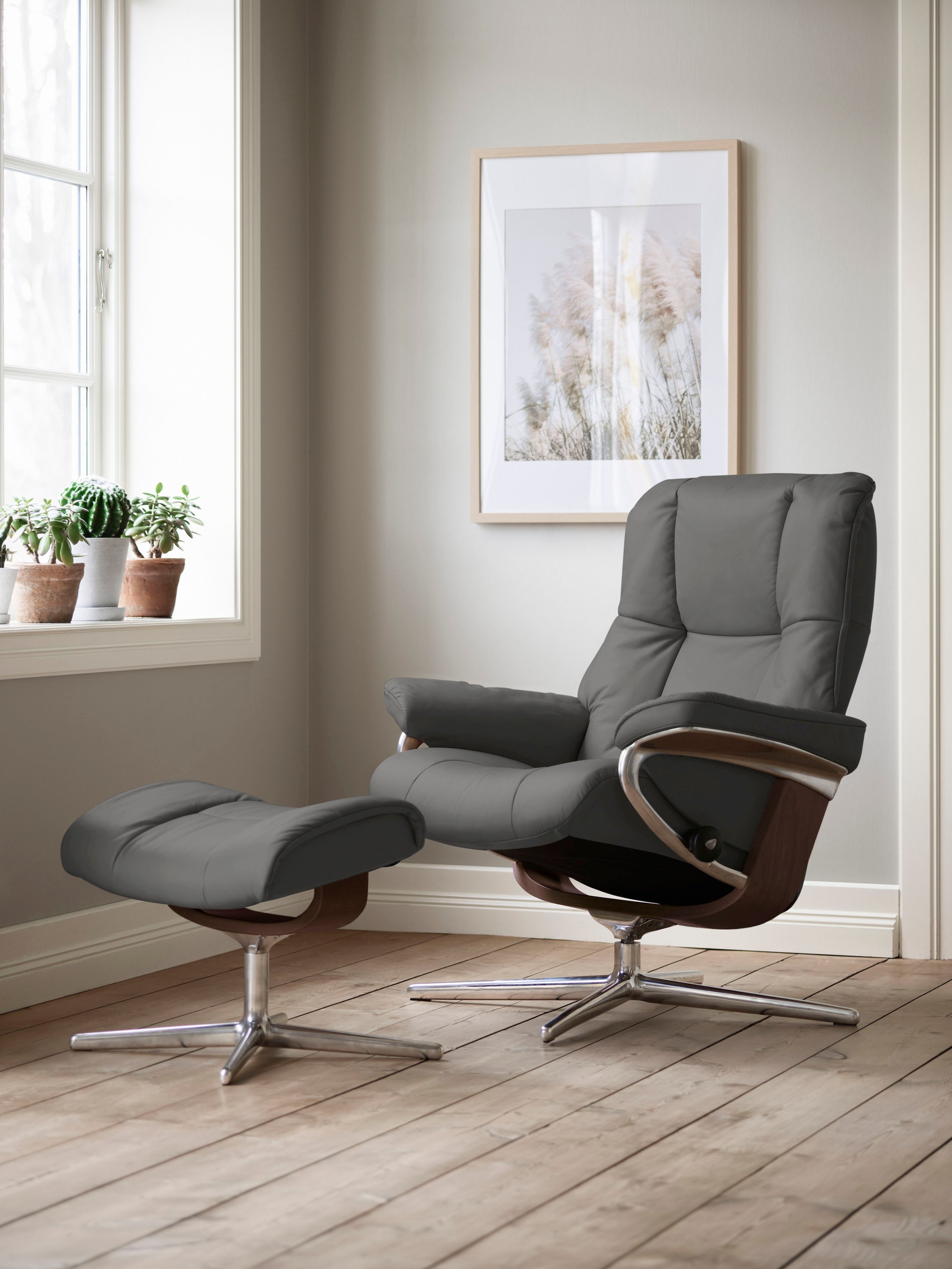 Stressless® Relaxsessel »Mayfair« mit Cross Base, Größe S, M & L, Holzakzent Braun