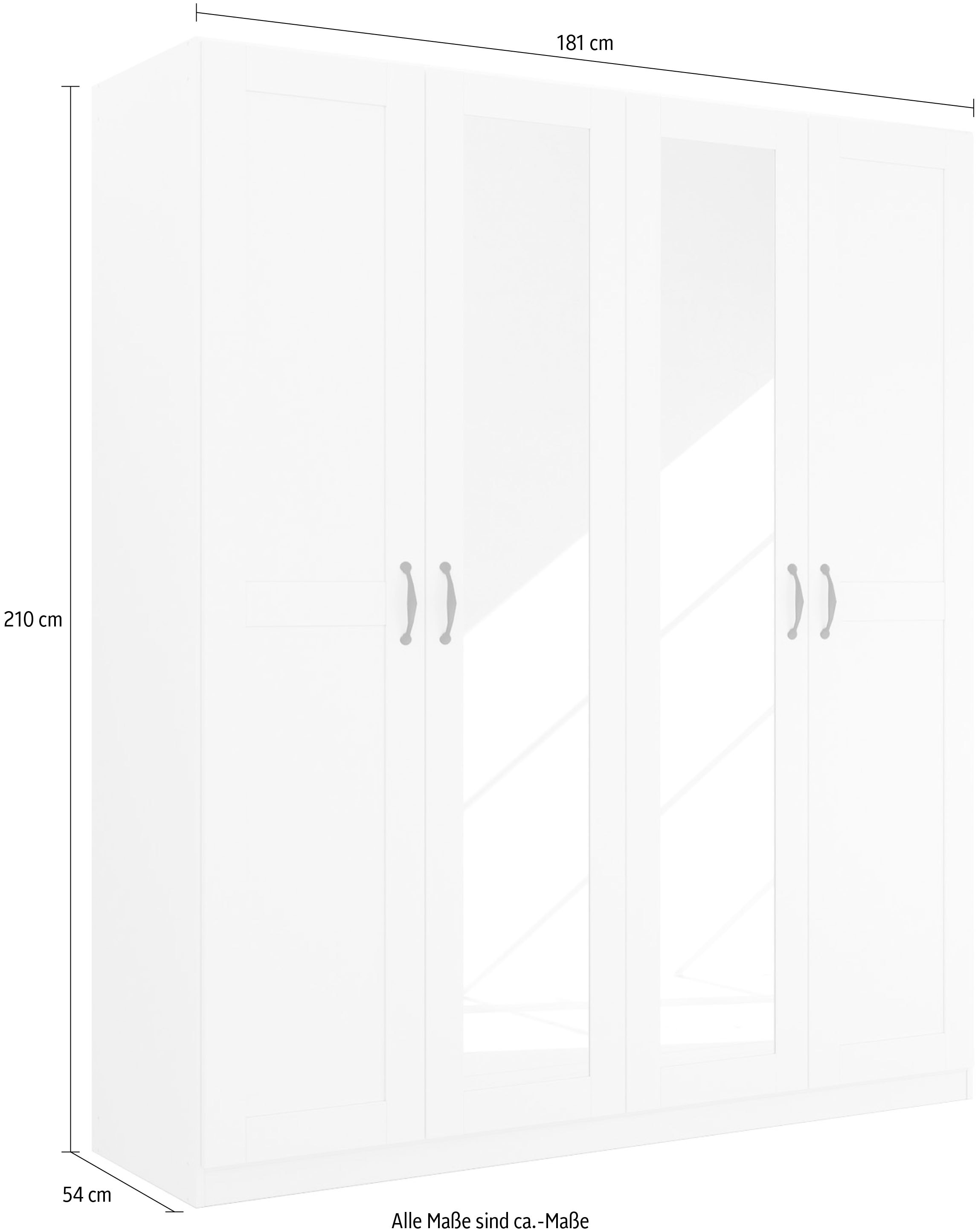 rauch Drehtürenschrank »Cottage by Quadra Spin« in skandinavischem Landhausstil, mit Spiegel