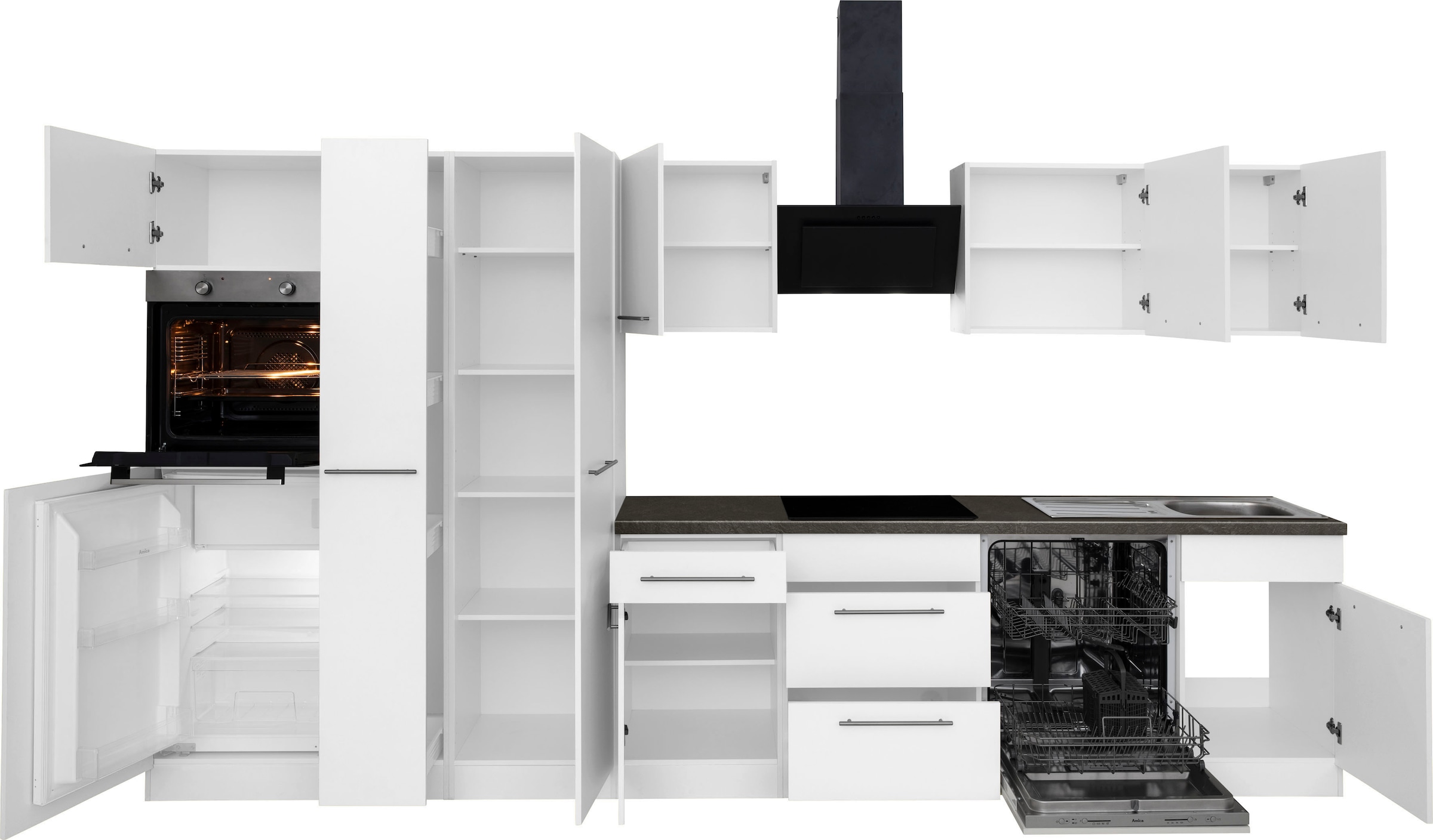 wiho Küchen Küchenzeile »Unna«, mit E-Geräten, Breite 360 cm online bei OTTO