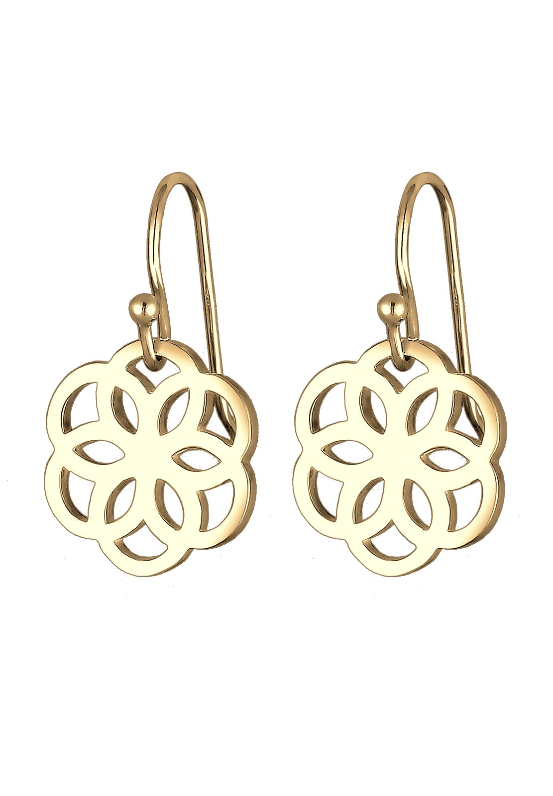 Elli Paar Ohrhänger »Ohrringe Blume Ornament Cut-Out Flower of Life Silber«