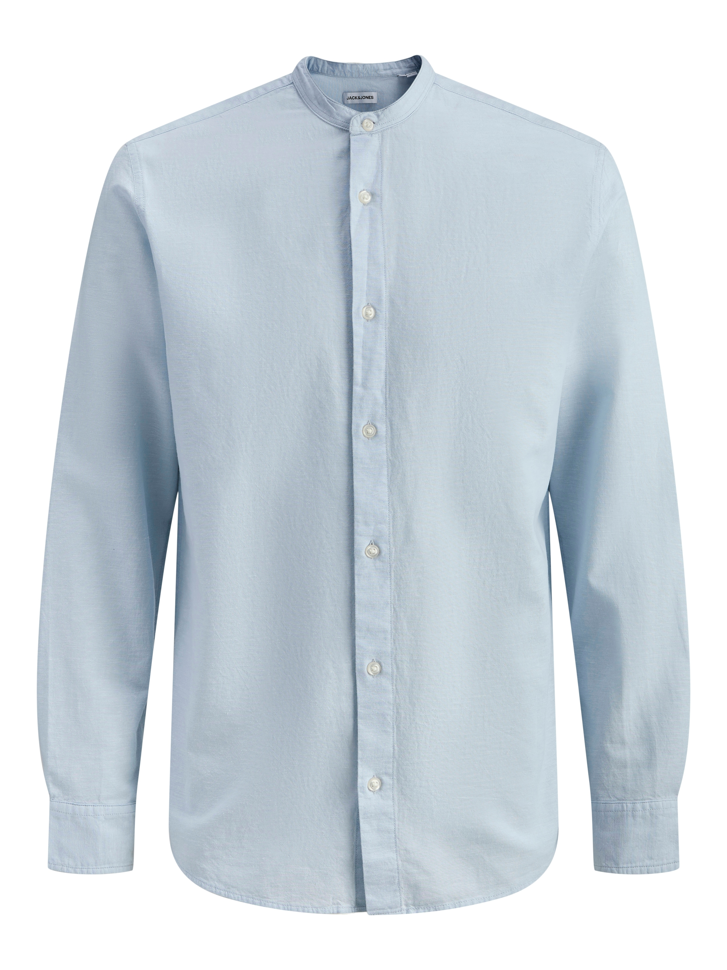 Jack & Jones PlusSize Langarmhemd »JJEBREEZE LINEN BLEND BAND SHIRT L PLS« mit Stehkragen