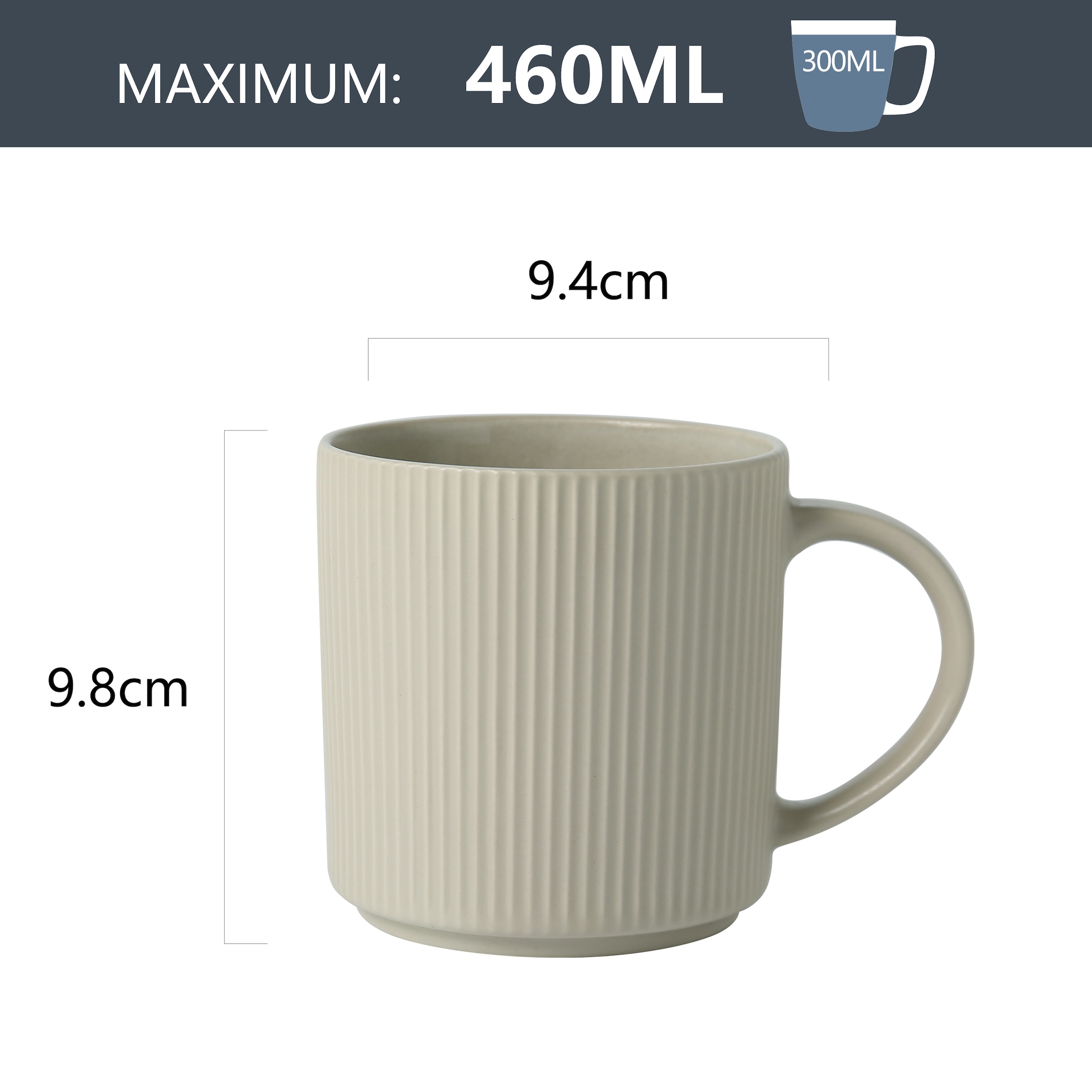 my home Becher »Kaffeebecher Loik, 6er Set«, (Set, 6 tlg.), spülmaschinenfest und mikrowellengeeignet, 460 ml