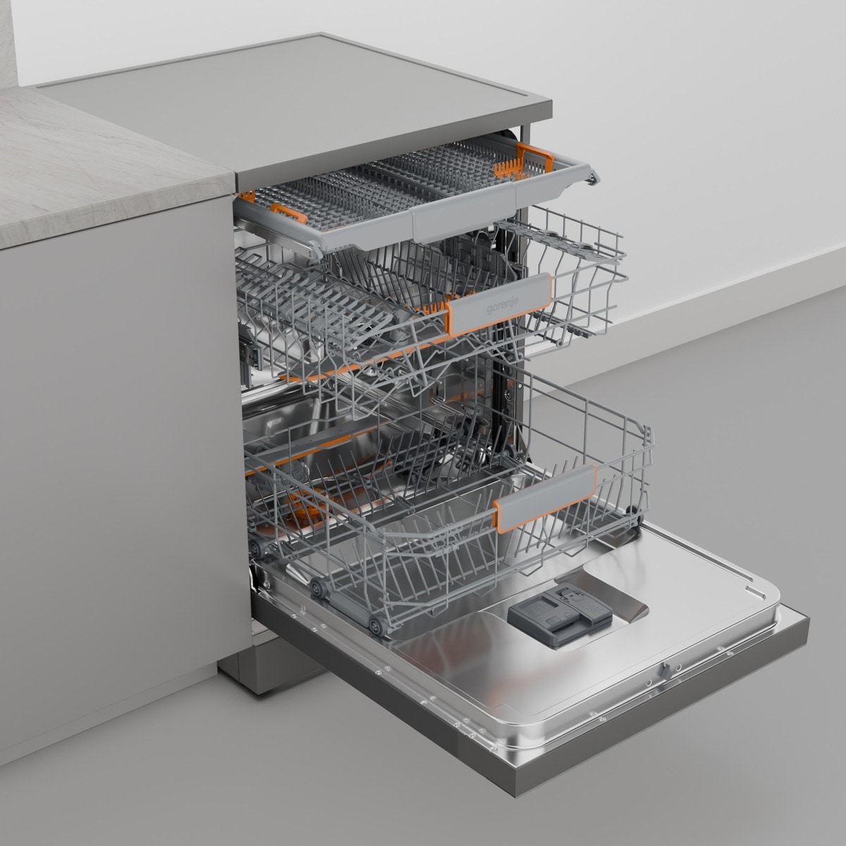 GORENJE Standgeschirrspüler »GS673A96X« 9,4 l 16 Maßgedecke TotalDry - automatische Türöffnung