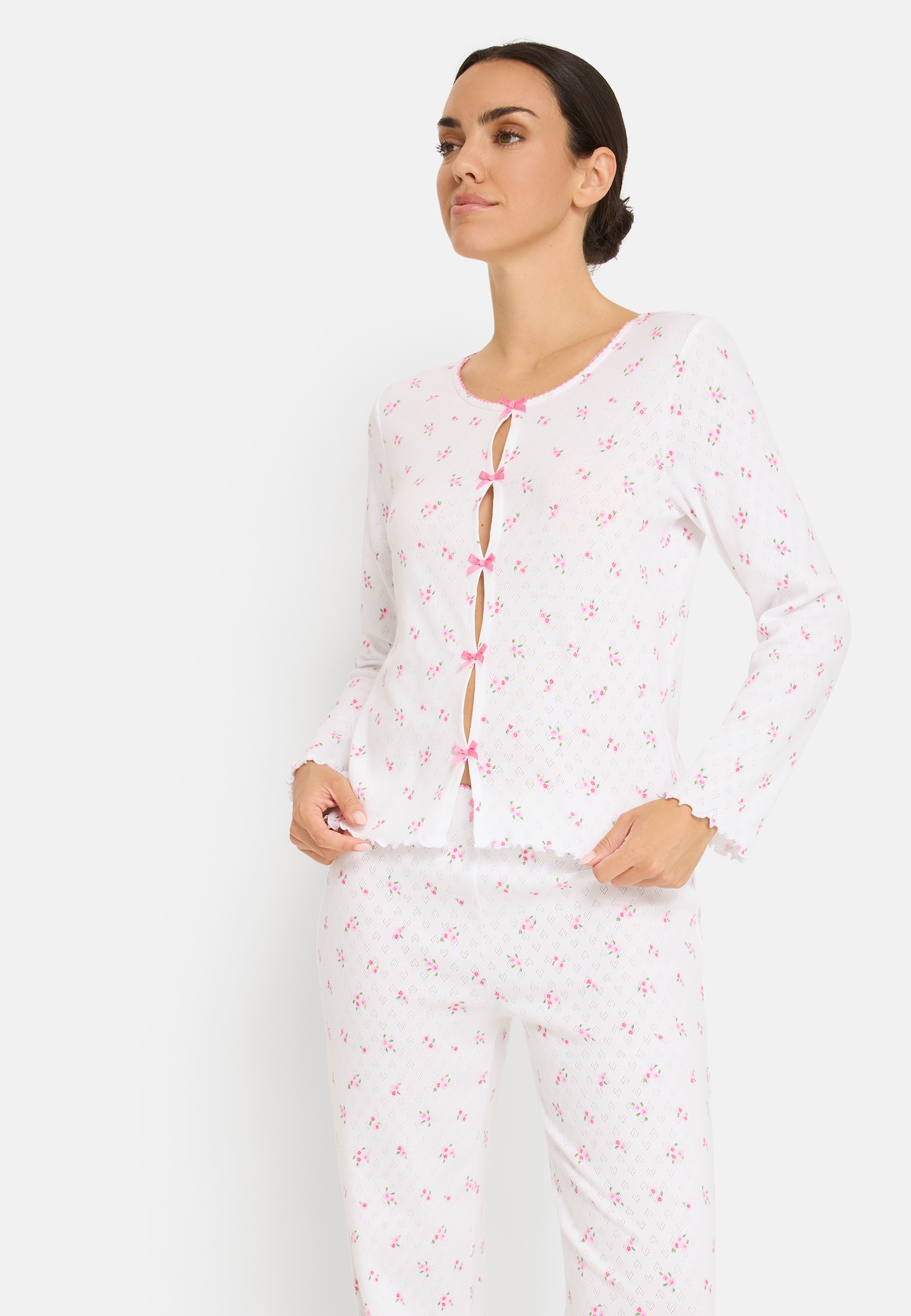 LSCN by LASCANA Pyjama 2 mit süßen Zierschleifen