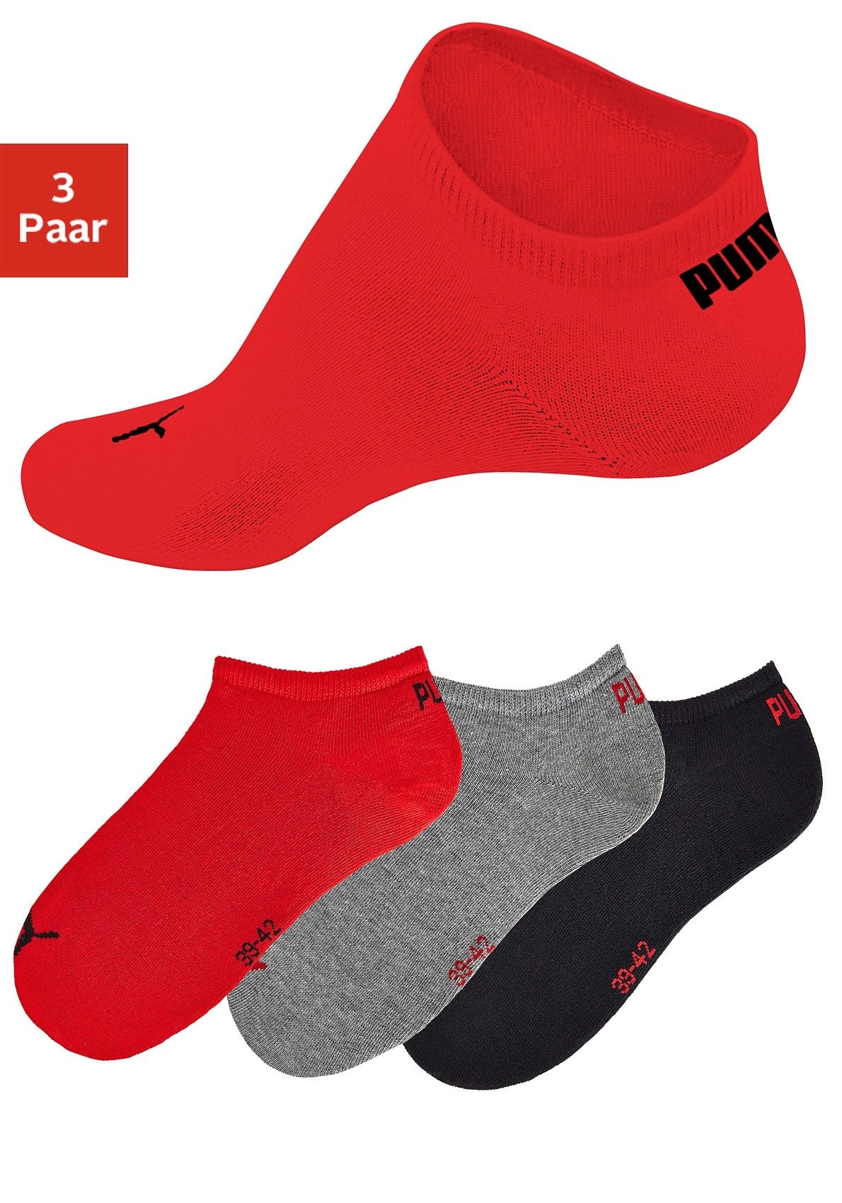 Sneakersocken, (3 Paar, 3er-Pack), in klassischer Form