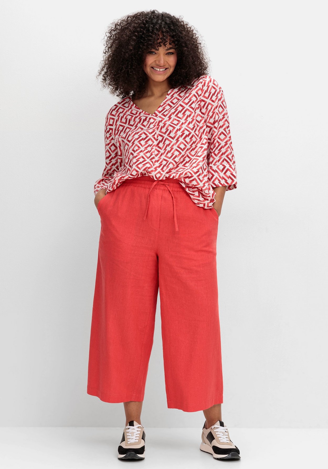 Sheego Tunika »3/4-Arm-Tunika mit Faltendetails und Grafikprint«