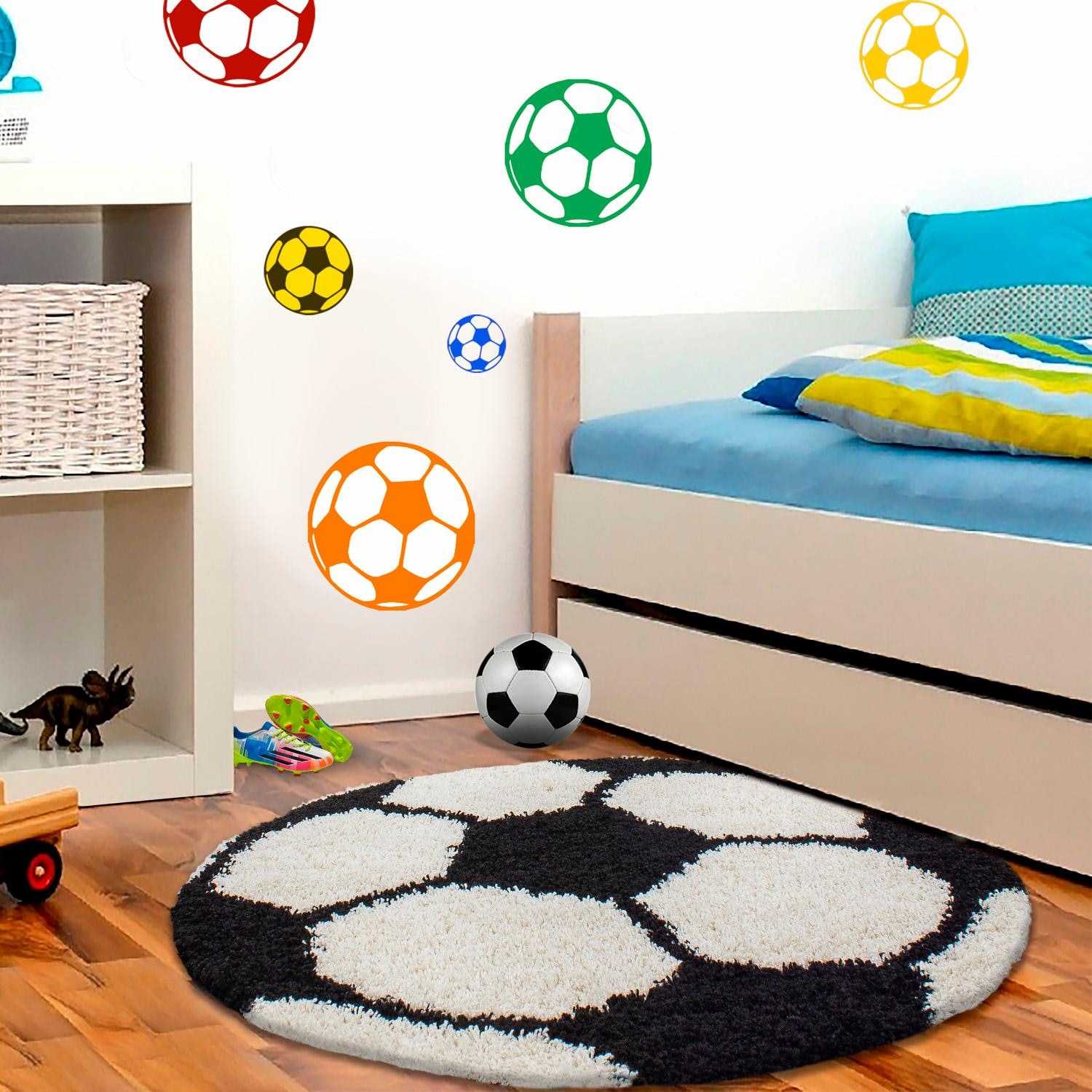 Ayyildiz Teppiche Kinderteppich »Fun 6001«, rund, Fußball Design