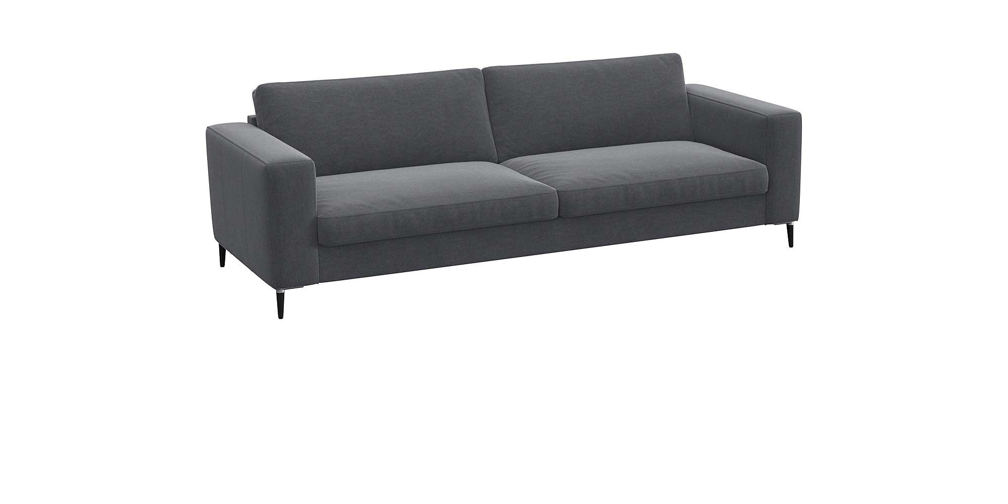 FLEXLUX 3-Sitzer »Fiore, super Sitzkomfort durch Kaltschaum im Sitz«, breite Armlehnen, Füße Alu+schwarz