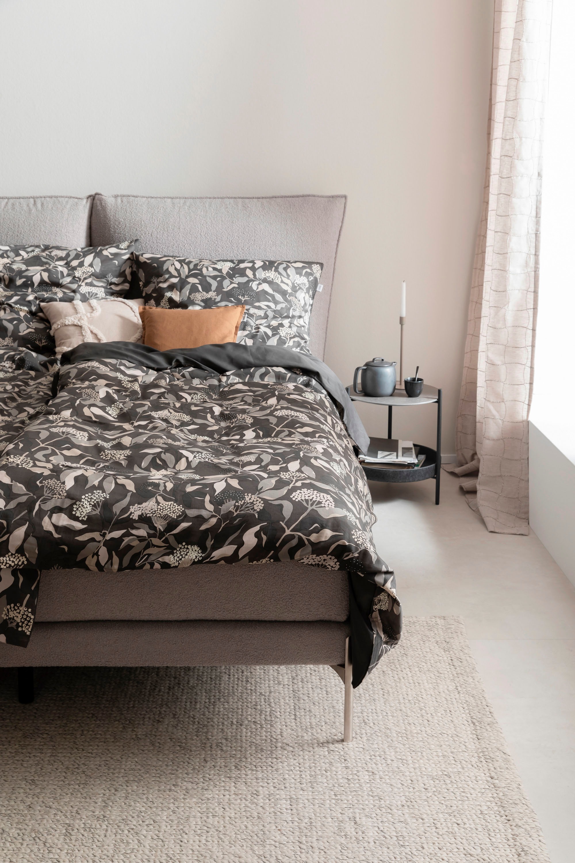 Schöner Wohnen-Kollektion Bettwäsche »Berries« 2 Stk. tlg. mit Wendefunktion in grau, Größe B/L: 80 cm x 80 cm