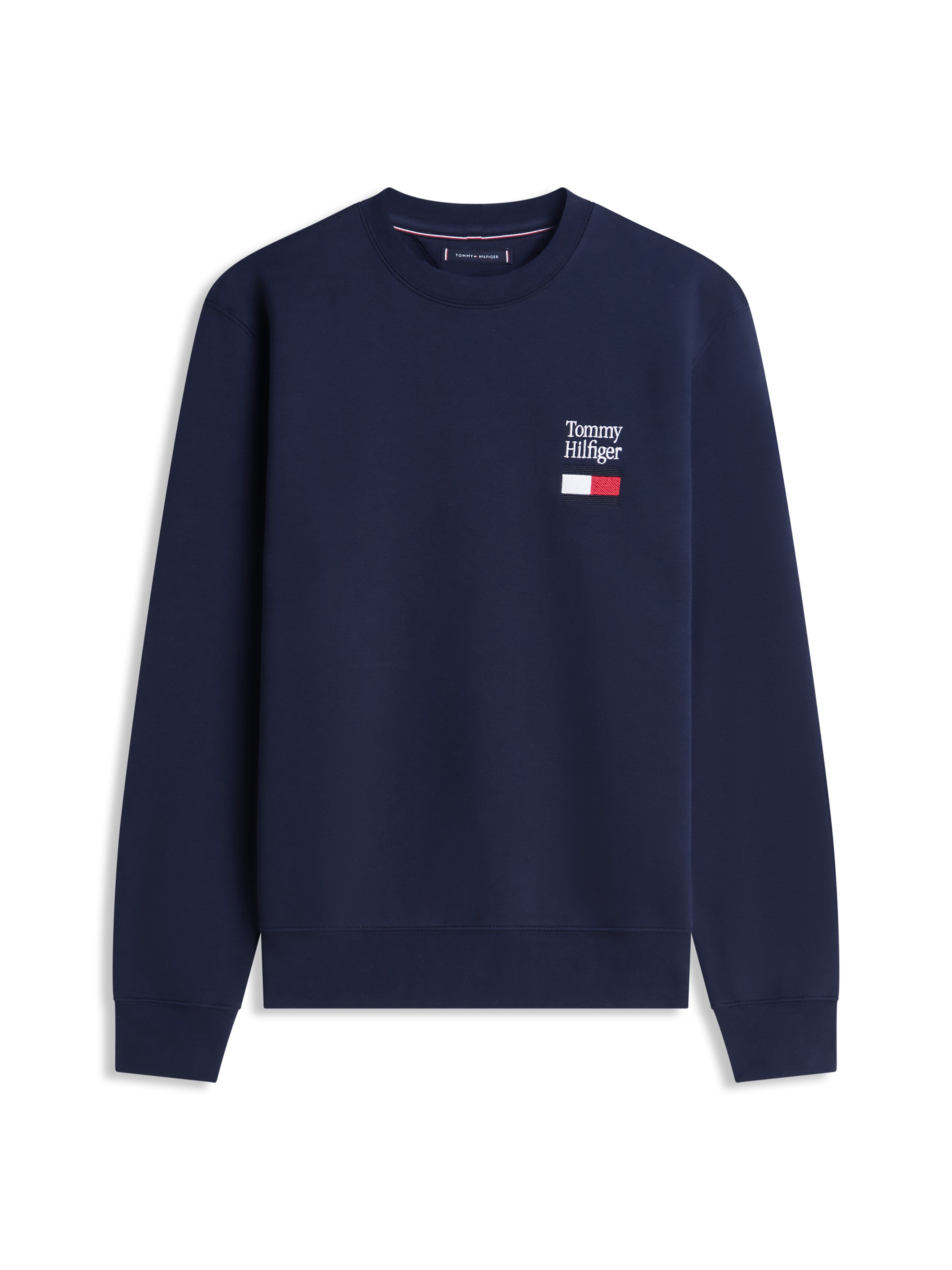 Tommy Hilfiger Sweatshirt »TOMMY EMBRO FLAG«, Regular fit mit Rundhalsausschnitt
