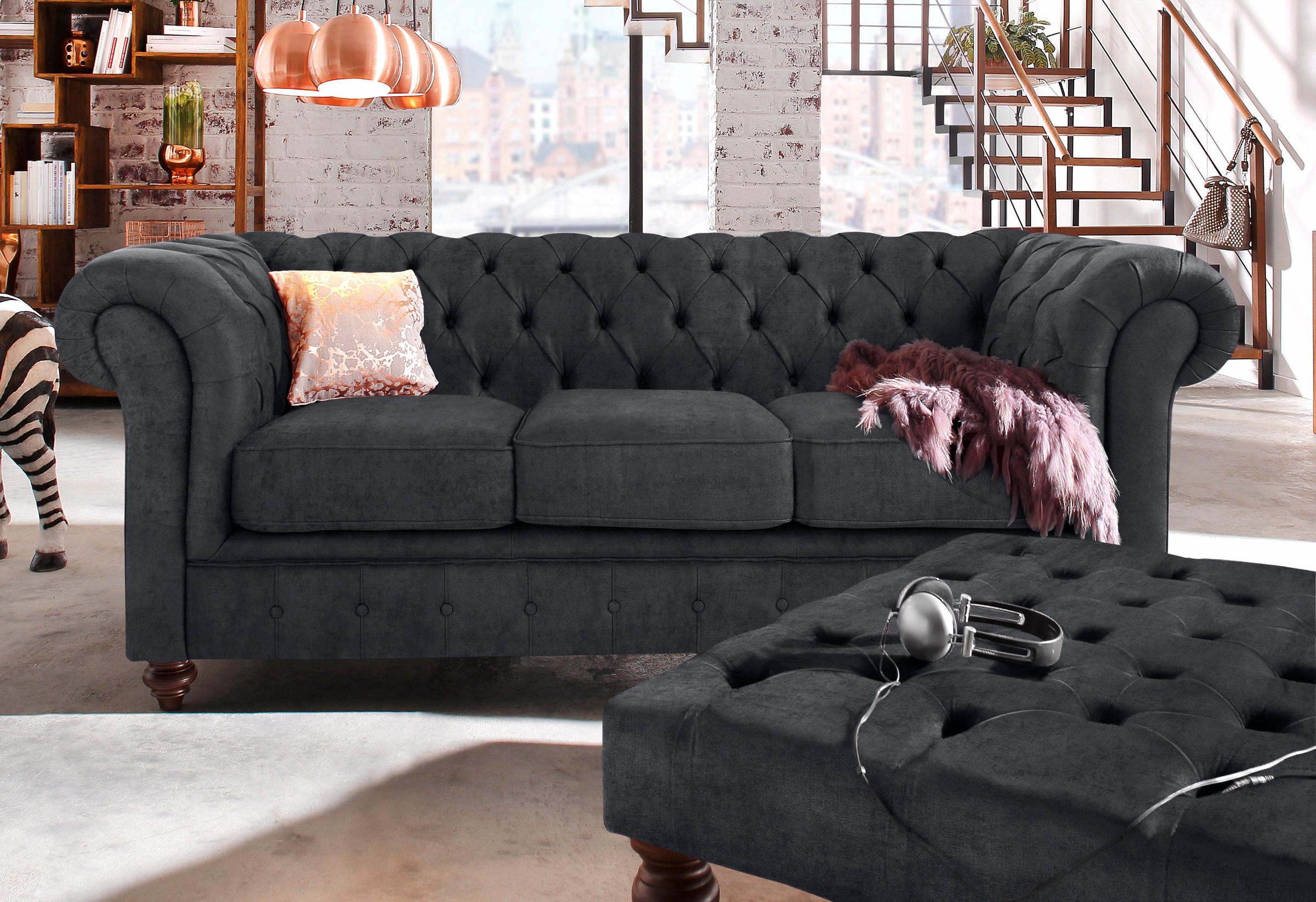 Chesterfield Sofa in Grau