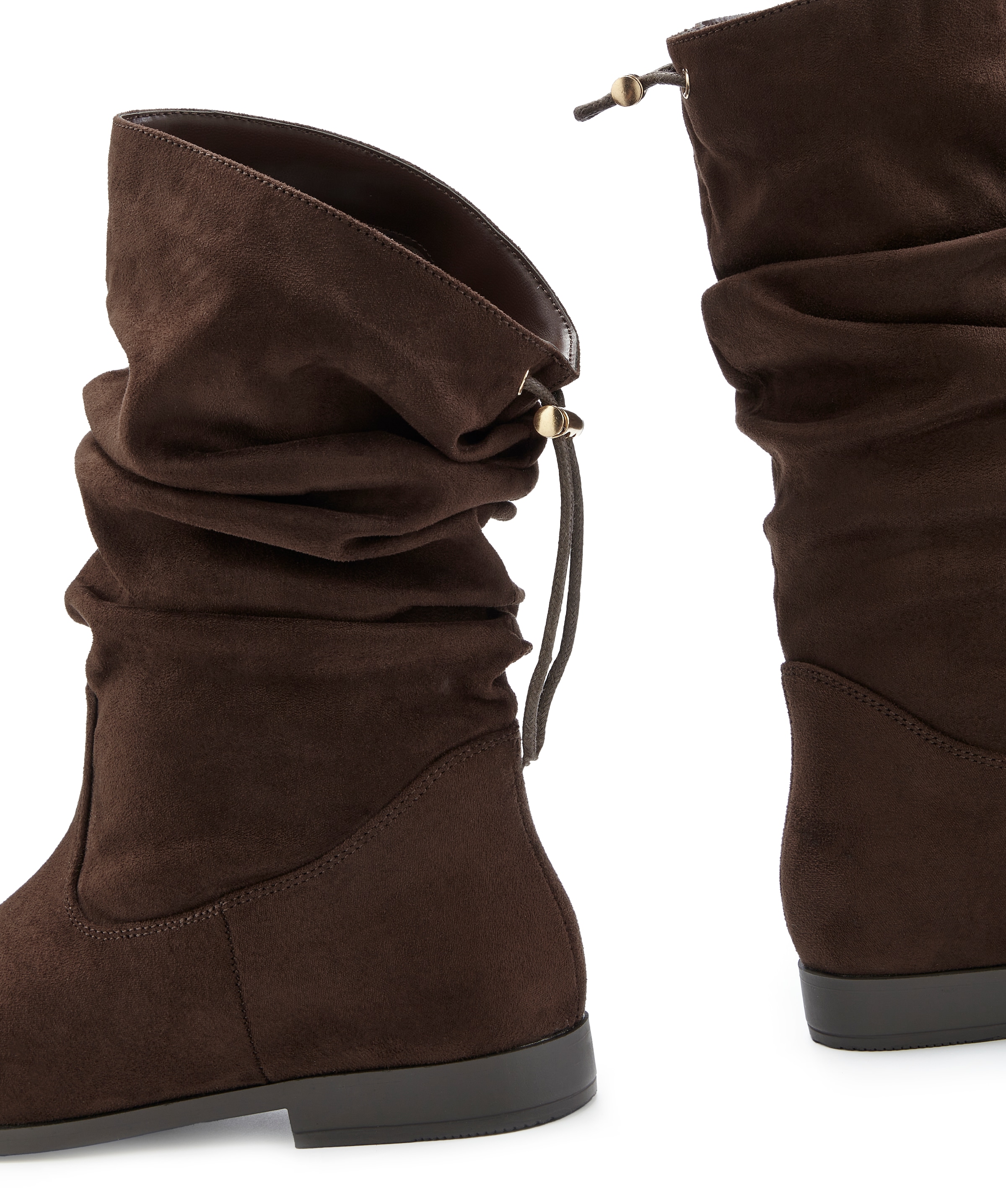 LASCANA Stiefel »Stiefelette, Slouchy Boots,«  NEU mit Gummi-Kordelzug, in zwei verschiedenen Längen tragbar VEGAN