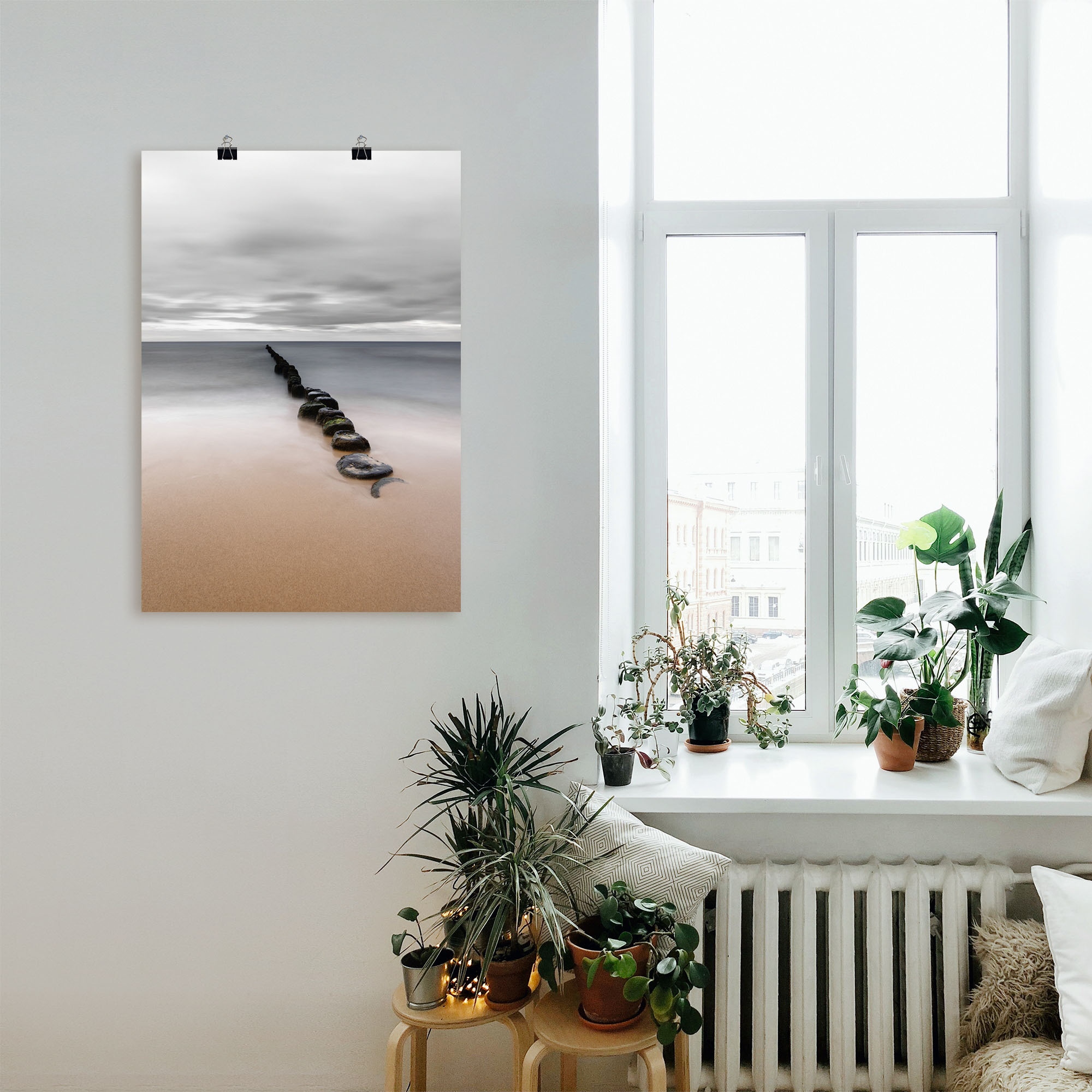 Artland Poster »Stille Küste Buhnenreihe am Ostseestrand« Strandbilder 1 Stk. tlg. ohne Rahmen