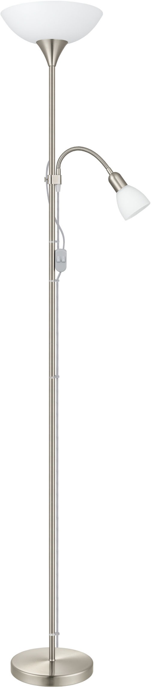 EGLO Stehlampe »UP 2 Stehlampe - Stahl - E27;E14 - 1X60W;1X18W - IP20« LED-Modul 1 Stk. Standleuchte, Leselampe, Wohzimmer, Schlafzimmer, H176,5 x Ø27,5 cm