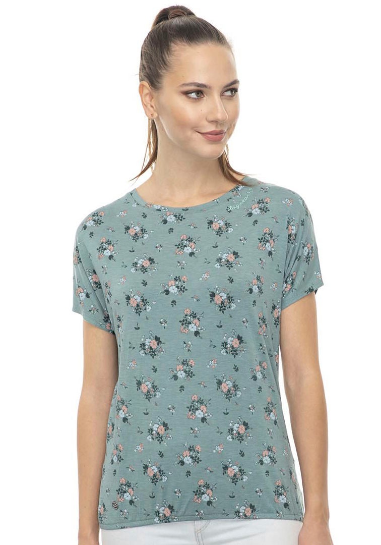 Ragwear T-Shirt »PECORI«, mit multicolor Blumen-Allover-Muster