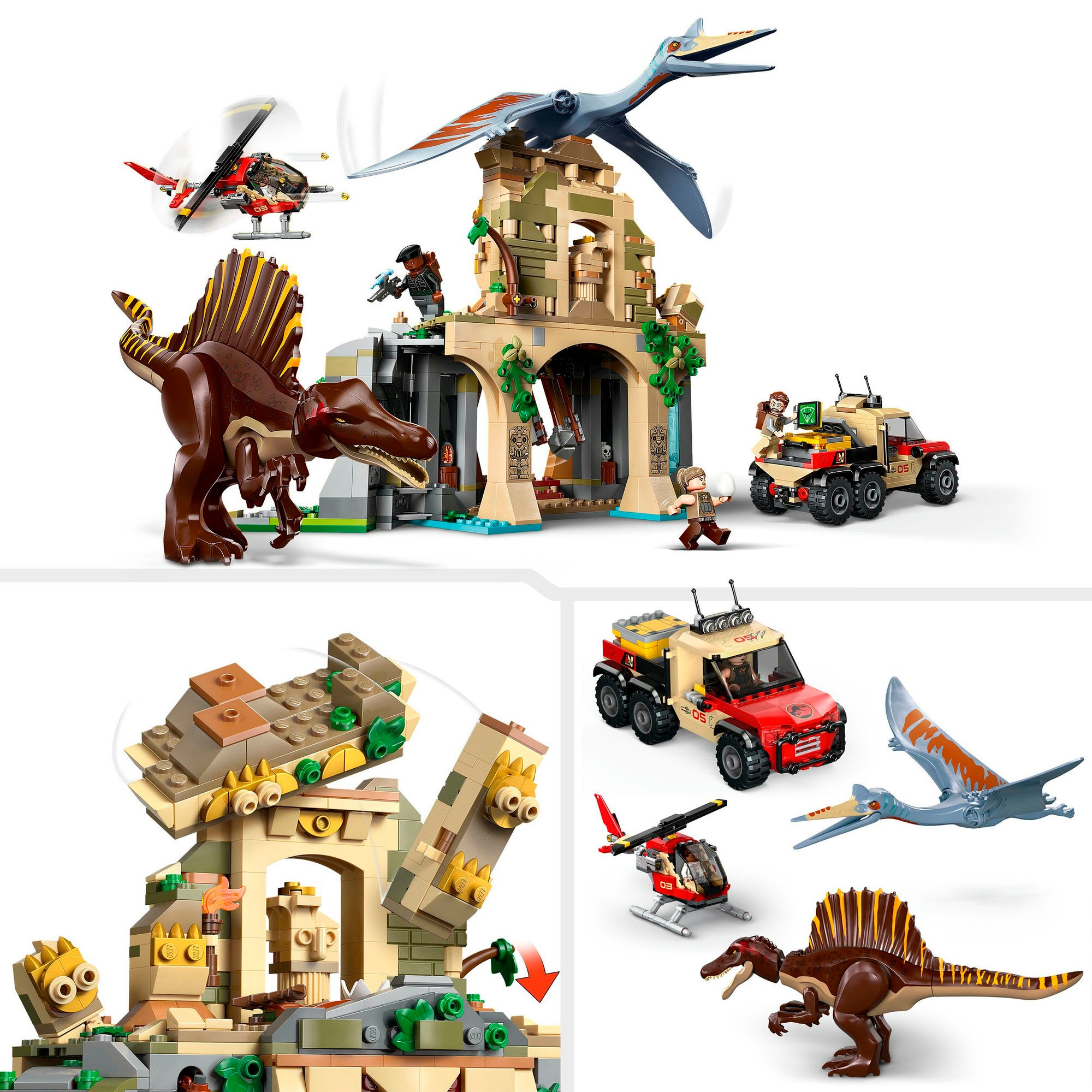 LEGO® Konstruktionsspielsteine »Spinosaurier & Quetzalcoatlus: Hubschrauber-Einsatz (76976)«, (984 St.), LEGO Jurassic World; Made in Europe
