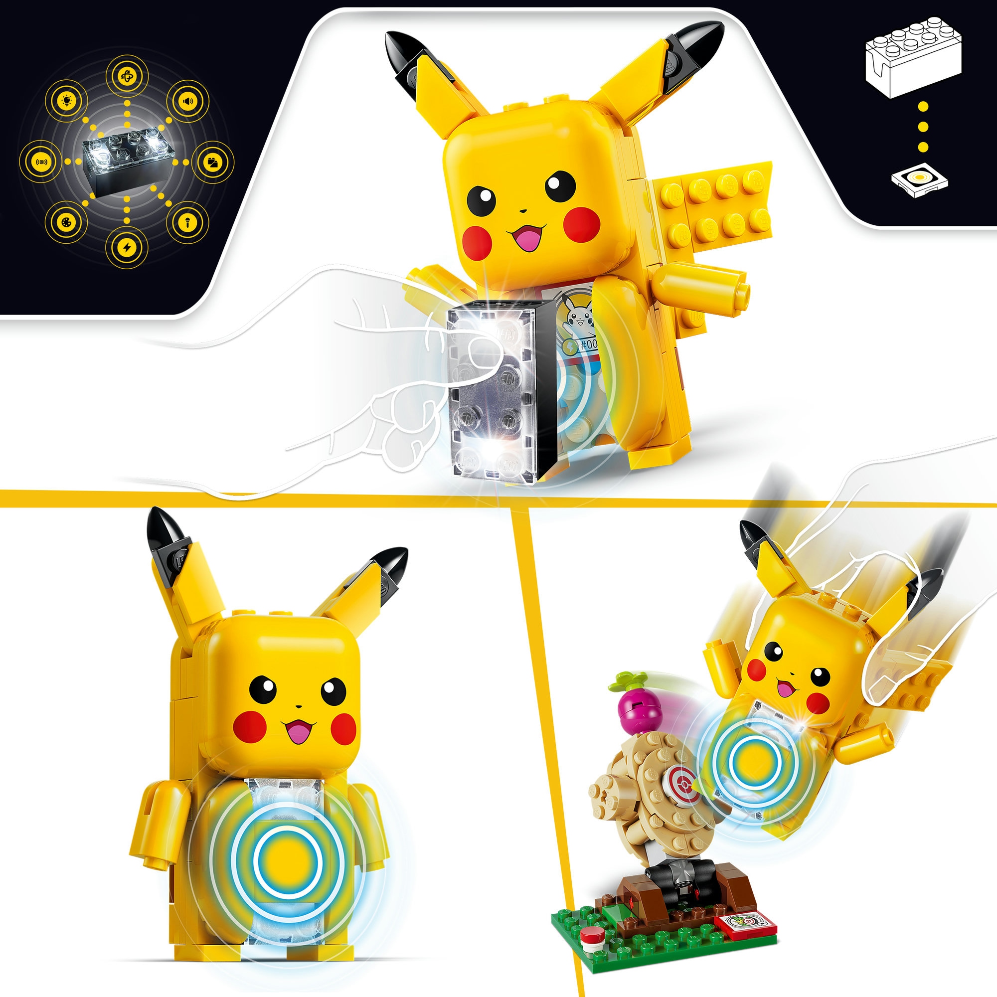 LEGO® Konstruktionsspielsteine »SMART Play: Trainingshaus mit Pikachu (72164), LEGO Pokémon« inklusive SMART Brick; mit Licht- und Soundeffekten