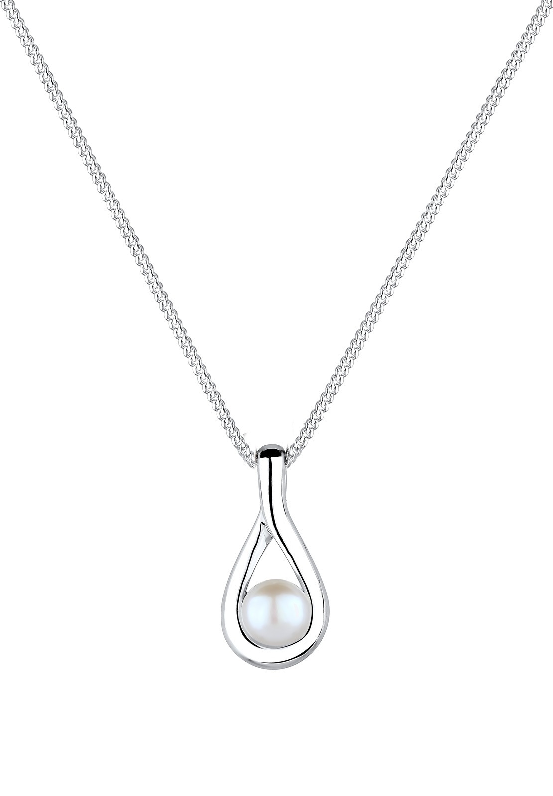 Elli Silberkette »Halskette Infinity Süßwasserzuchtperle 925 Sterling Silber«