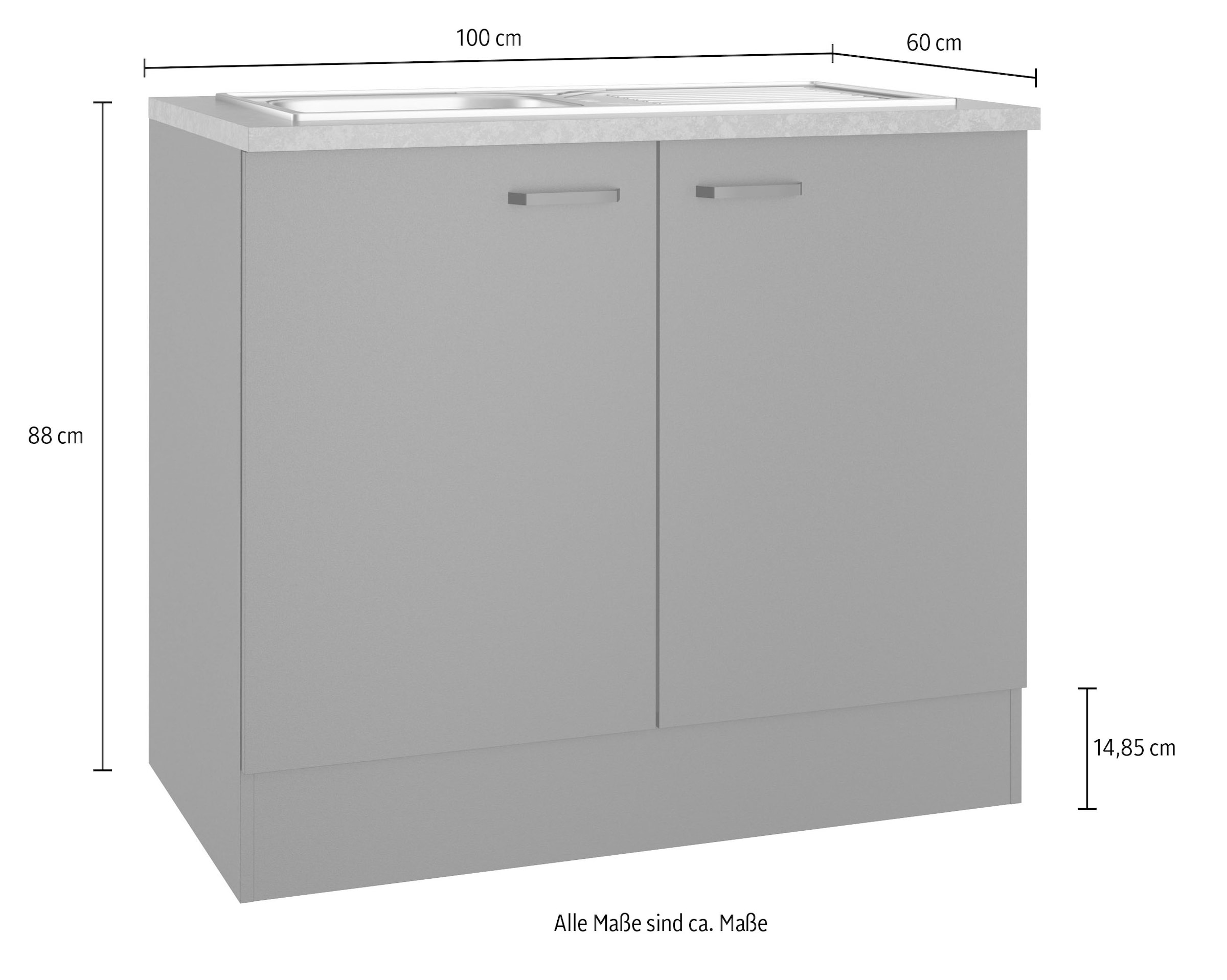 OPTIFIT Spülenschrank »OPTImulti« Breite 100 cm, Tiefe 60 cm, inkl. Arbeitsplatte und Einbauspüle