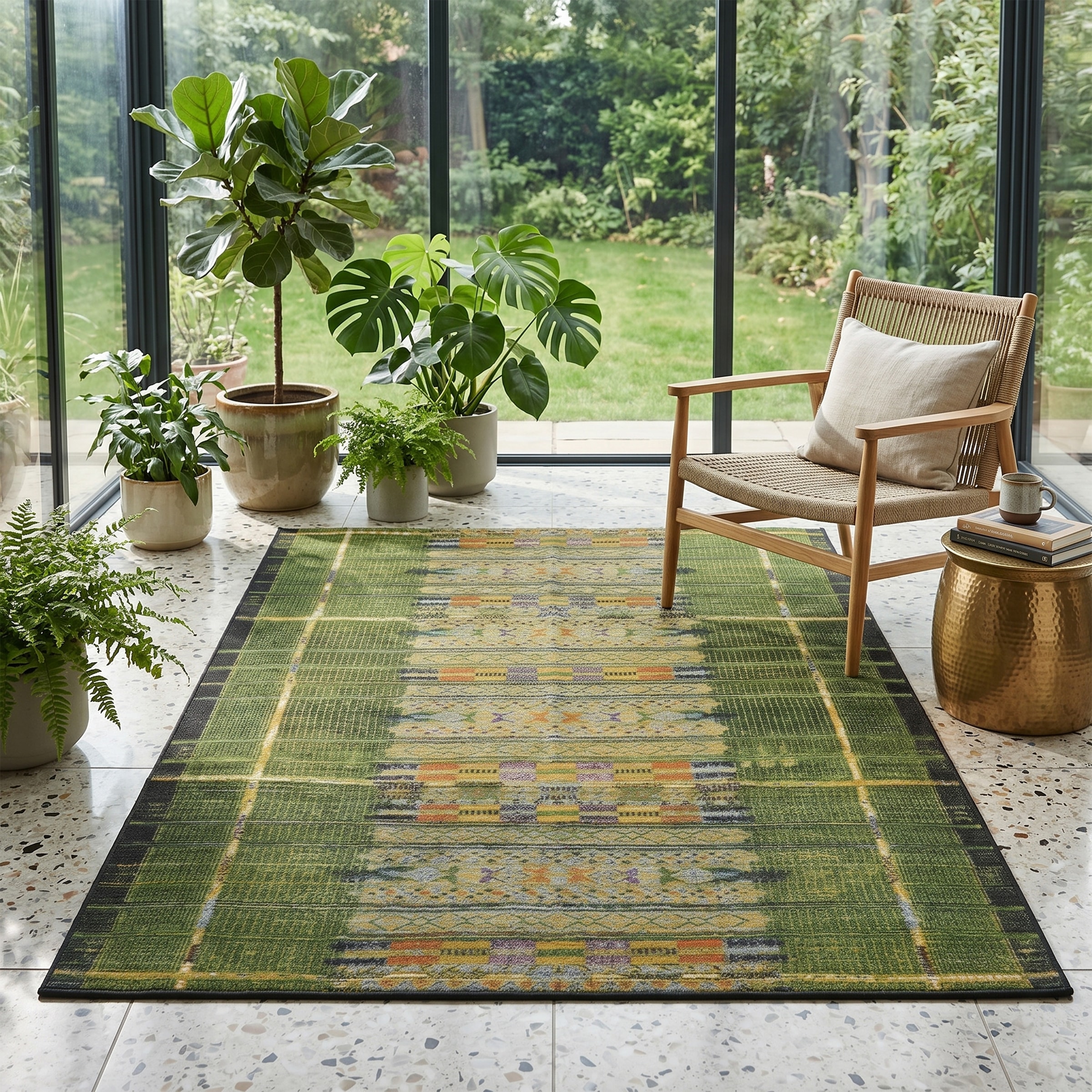 Gino Falcone »Outdoor-Africa 38« rechteckig 5 mm Höhe Flachgewebe, Ethno Style, In- und Outdoor geeignet