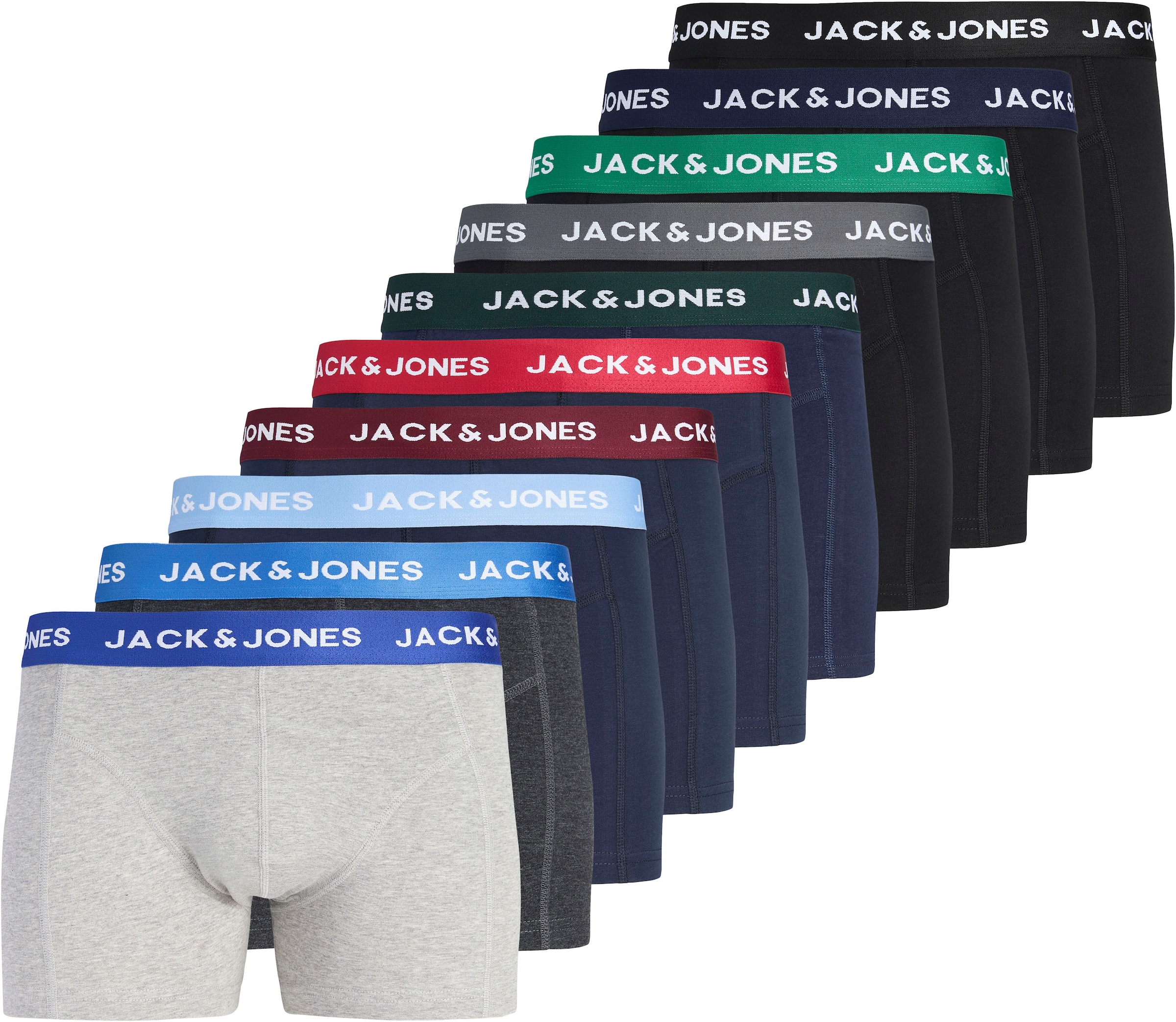 Jack & Jones Boxershorts »JACFLOWER Microfiber mit Logobund, Blumenprint und Stretchkomfort« Packung, 10er-Pack, 10 Stk. eng anliegend, Microfaser, schnelltrocknend