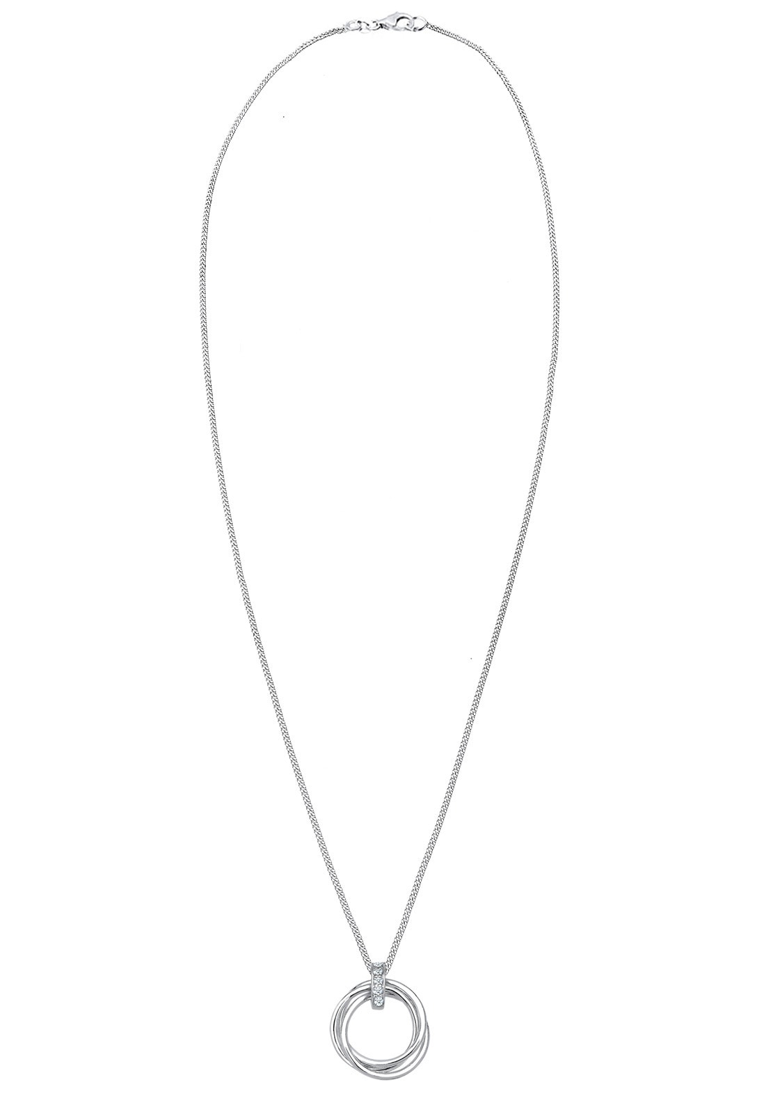 Elli DIAMONDS Silberkette »Halskette Kreis Trio Diamant (0.025 ct.) 925 Silber«